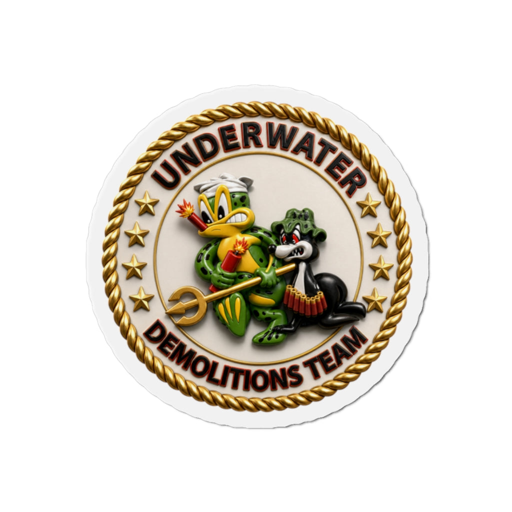 Die-Cut Magnet - Navy - SOF - Underwater Demolitions Team - Sammy - Freddie - 3D - Enhanced
