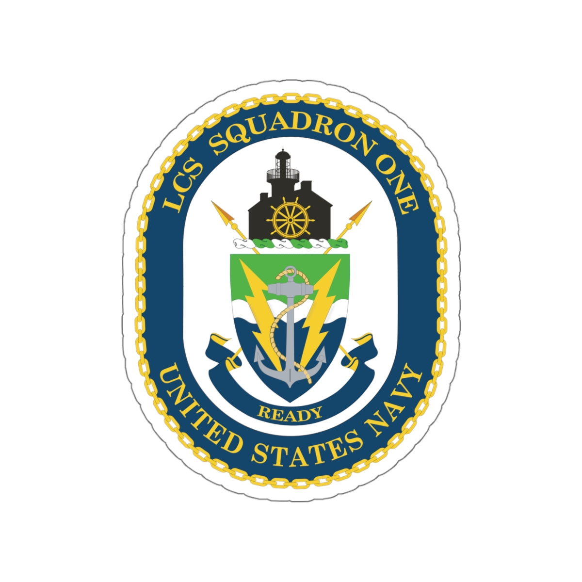 Die-Cut Vinyl Sticker - Navy - LCS Squadron One (LCSRON 1) wo txt
