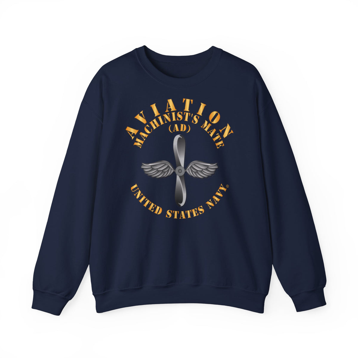 Unisex Heavy Blend™ Crewneck Sweatshirt - Navy - Rate - Aviation Machinist's Mate (AD)