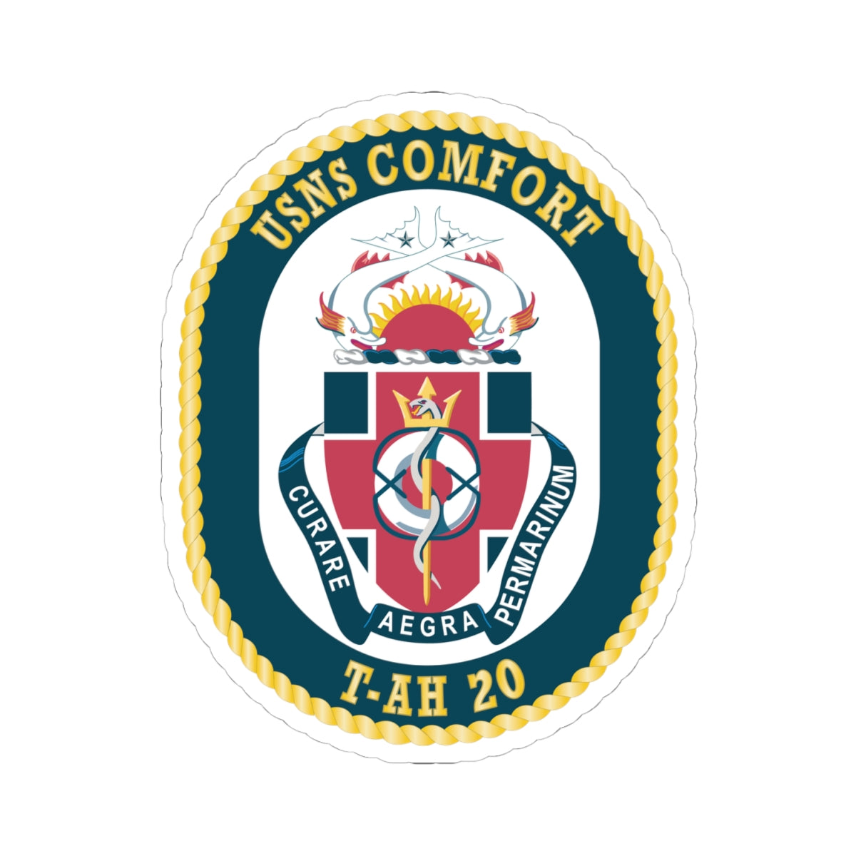 Kiss-Cut Stickers - Navy - USNS Comfort (T-AH 20) wo txt