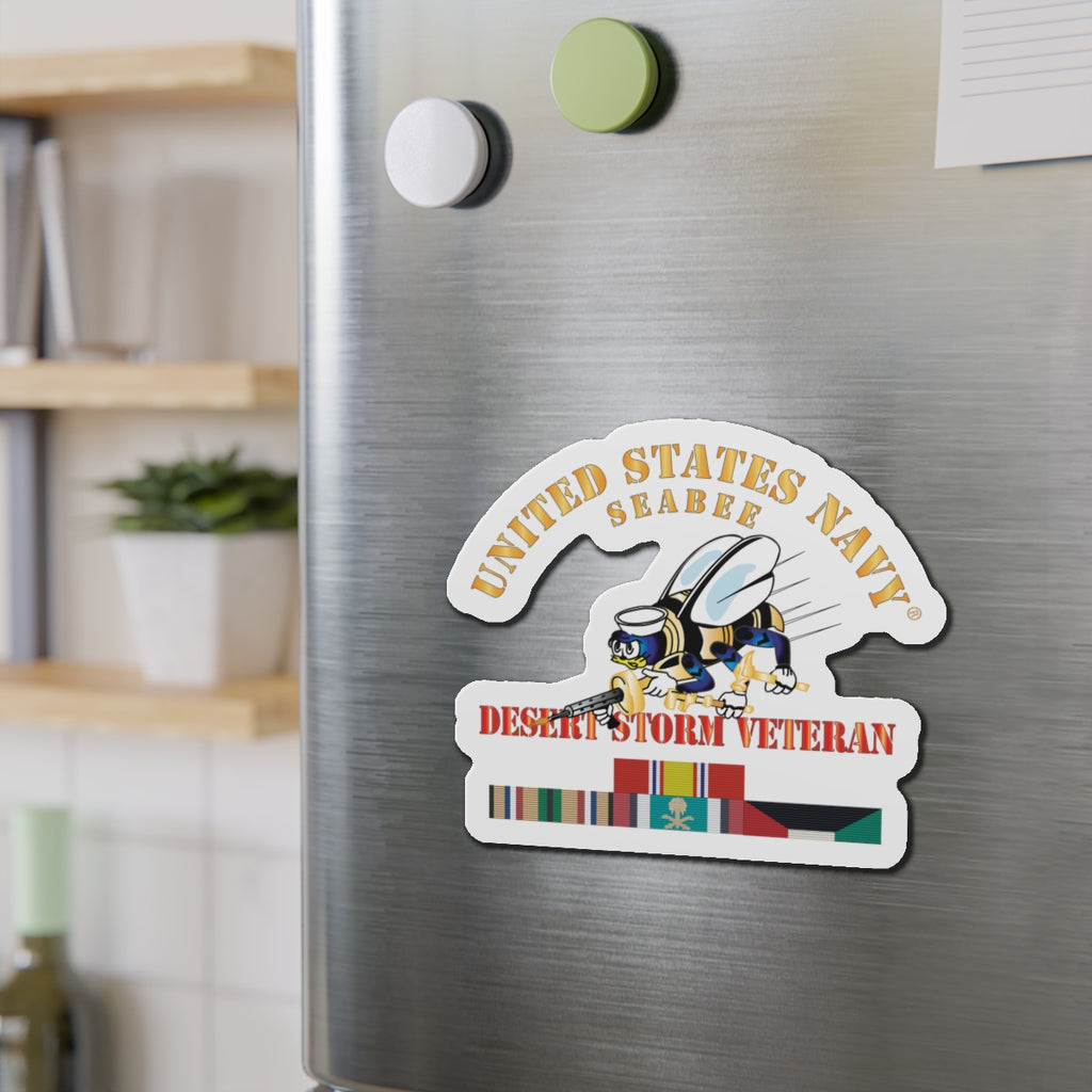 Die-Cut Magnet - Navy - Seabee - Desert Storm Veteran