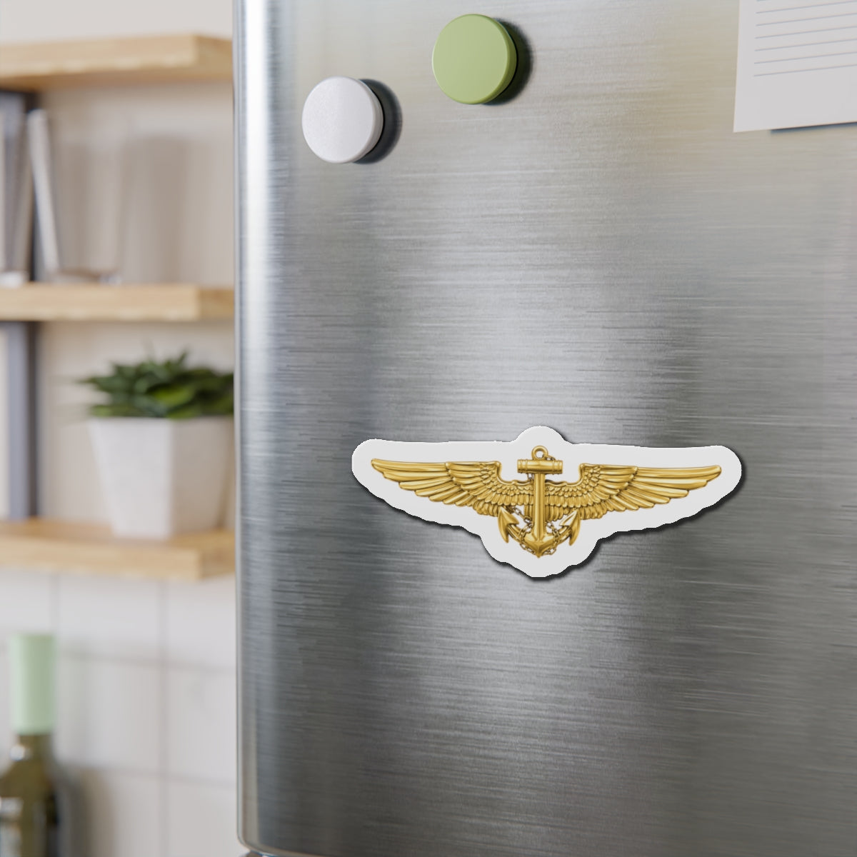 Die-Cut Magnet - Navy - Badge - Naval Aviator Wings wo txt - 3D - Enhanced