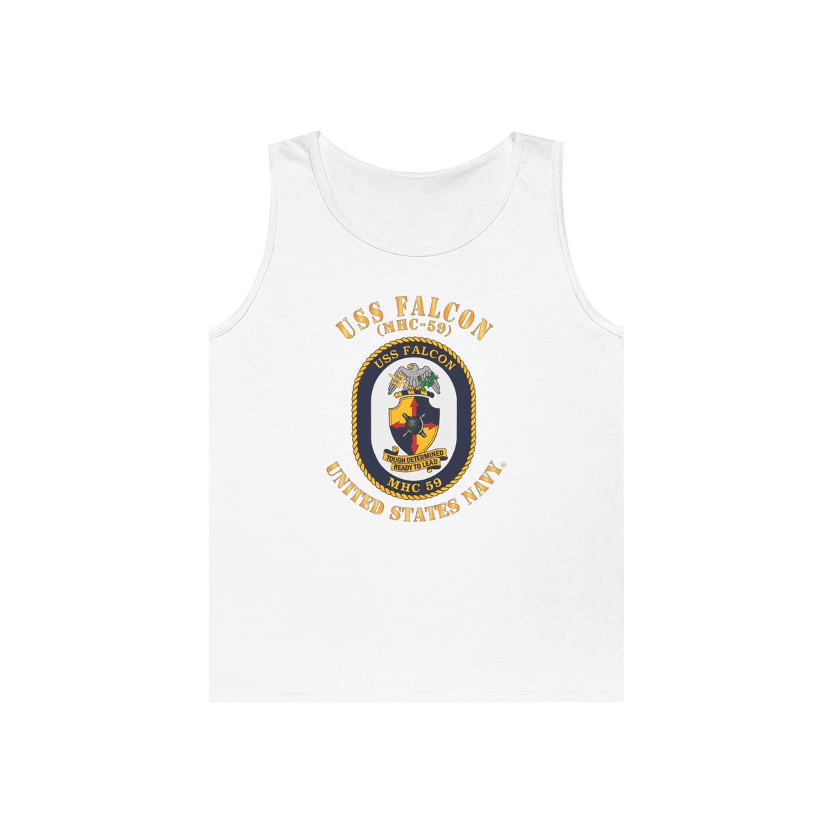 Unisex Heavy Cotton Tank Top - Navy - USS Falcon (MHC-59)