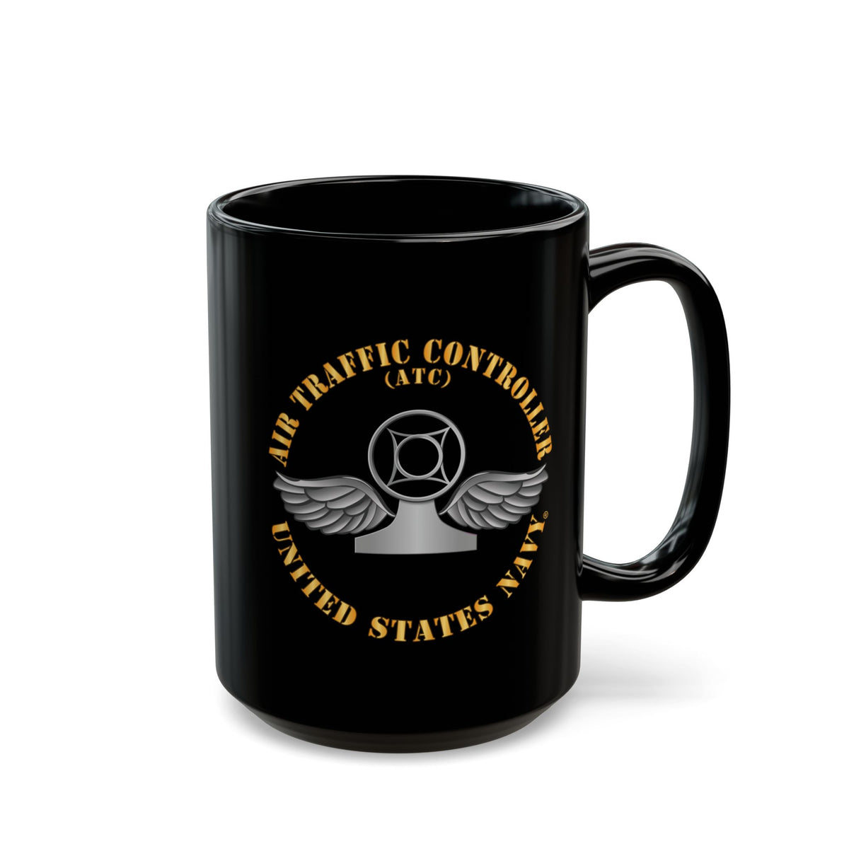Black Mug (11oz, 15oz) - Navy - Rate - Air Traffic Controller (ATC)