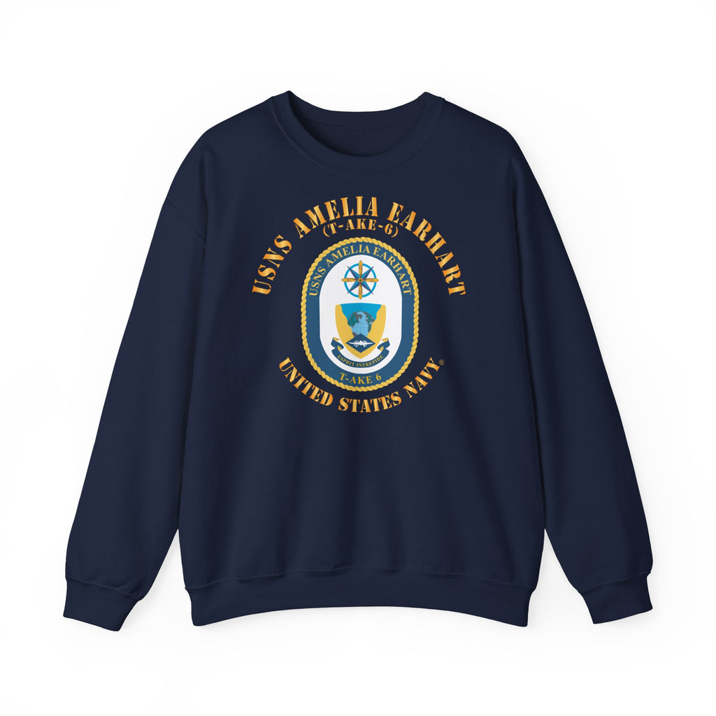 Unisex Heavy Blend™ Crewneck Sweatshirt - Navy - USNS Amelia Earhart (T-AKE 6)