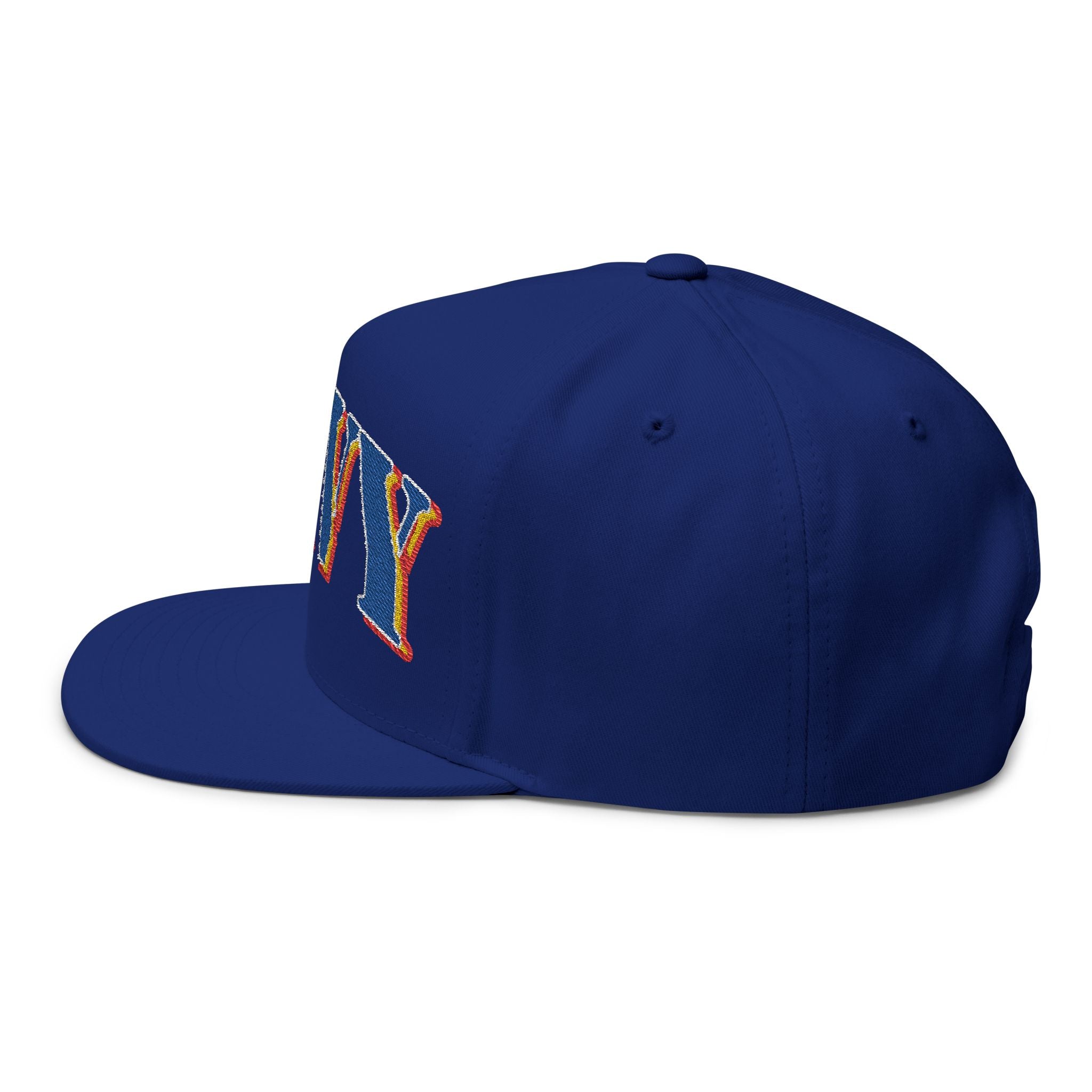 US Navy Embroidered Flat Bill Hat — Retro Varsity Military Style