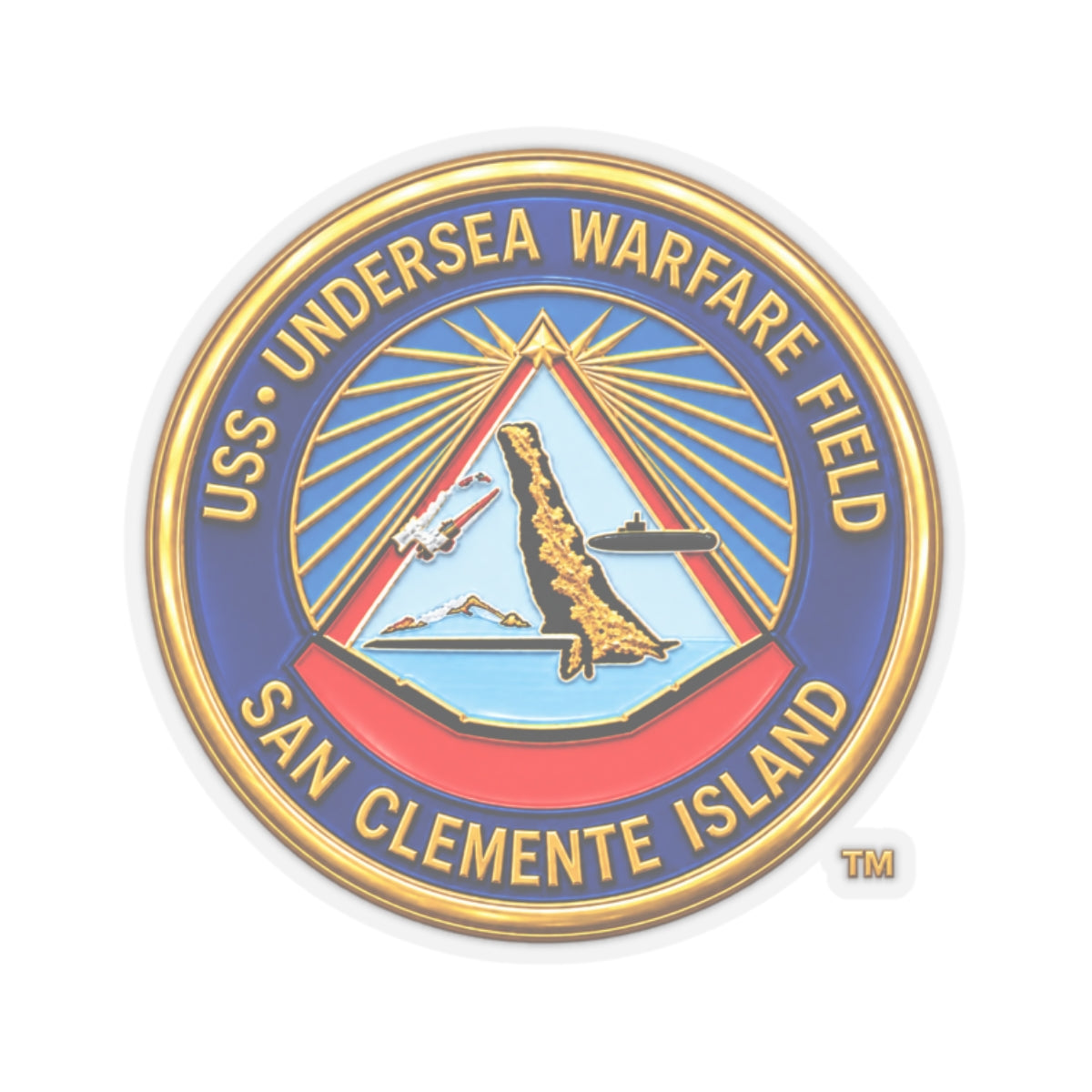 Kiss-Cut Stickers - Navy - USS Undersea Warfare Field - San Clemente Island - Crest - 3D - Enhanced