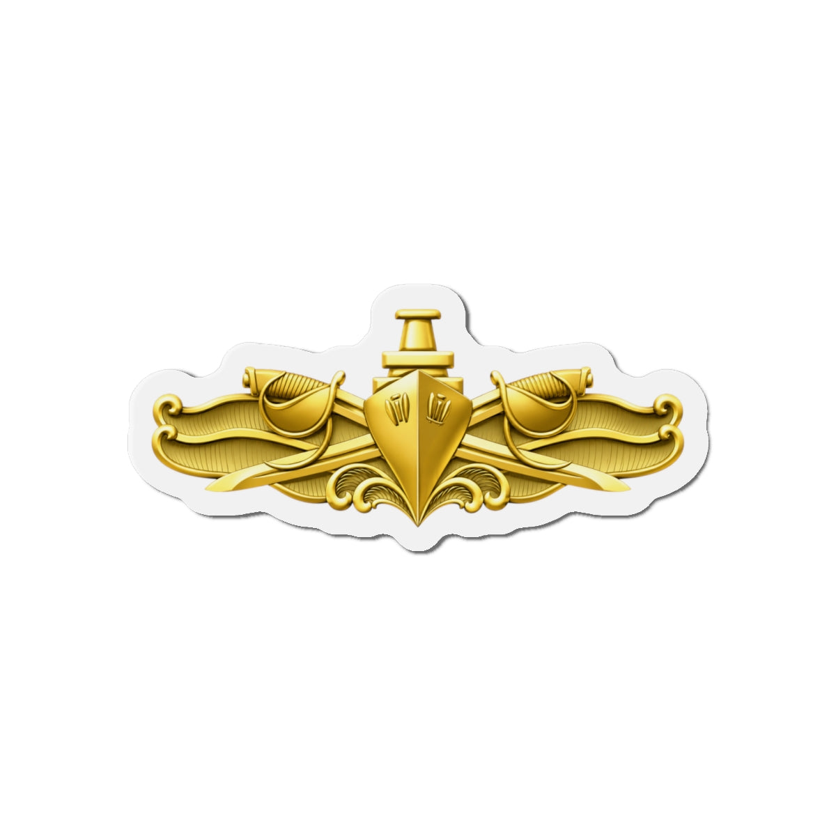 Die-Cut Magnet - Navy - Badge - Surface Warfare Officer (SWO) wo txt - 3D - Enhanced