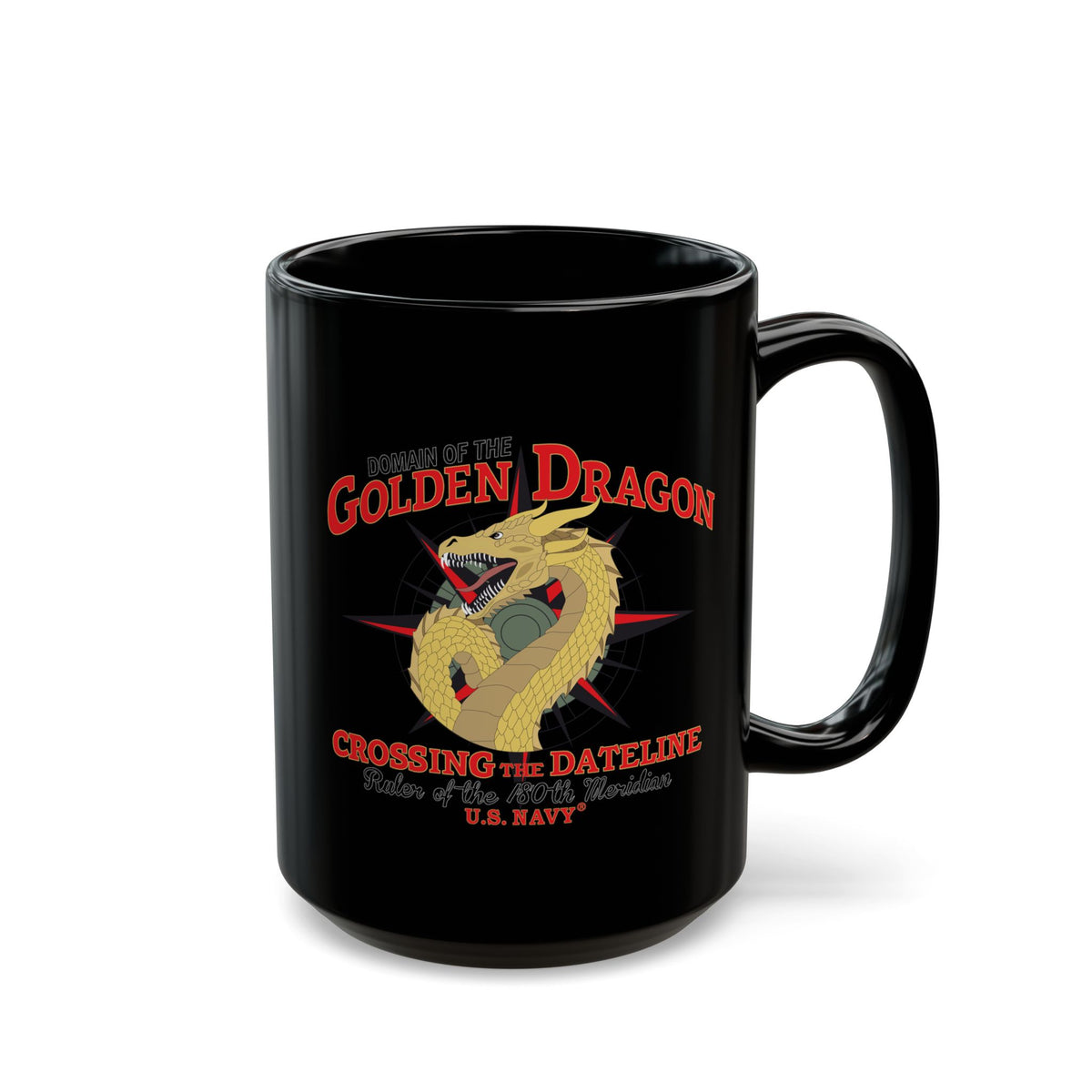 Black Mug (11oz, 15oz) - Navy - Domain of the Golden Dragon wo Txt X 300