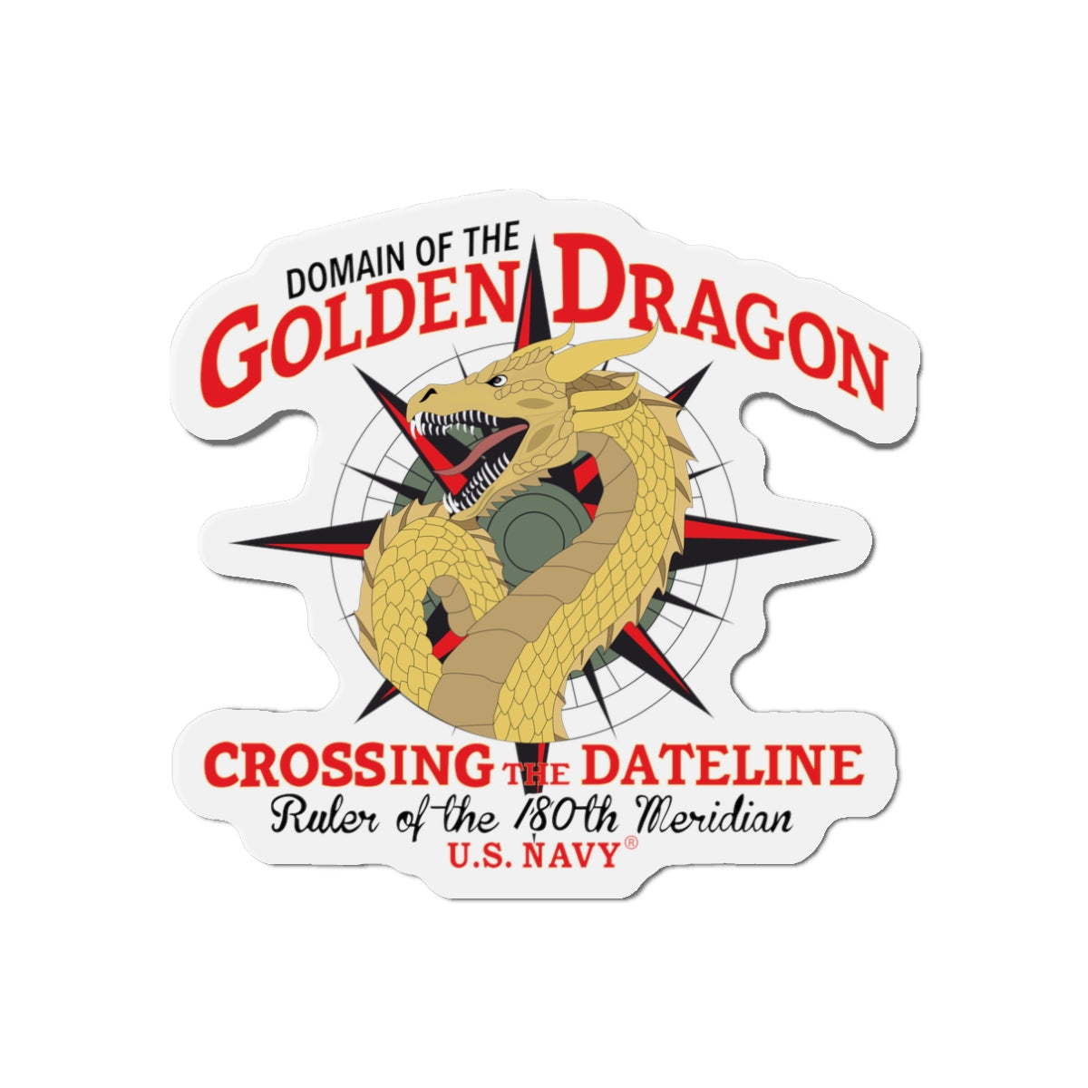 Die-Cut Magnet - Navy - Domain of the Golden Dragon wo Txt X 300