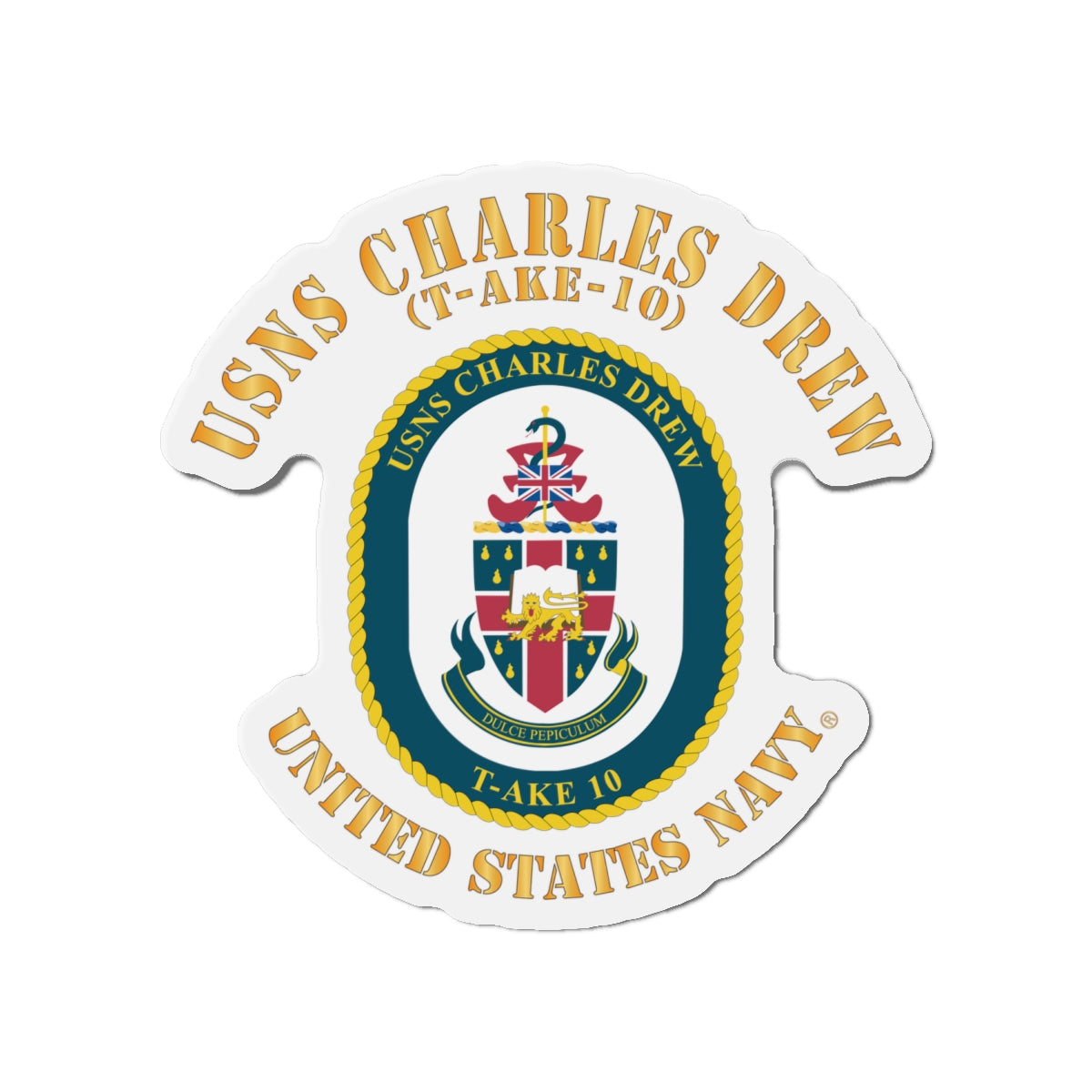Die-Cut Magnet - Navy - USNS Charles Drew (T-AKE 10)