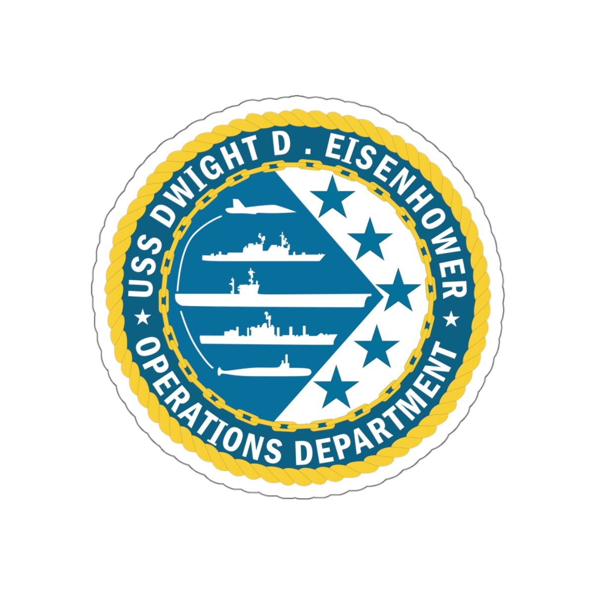Die-Cut Vinyl Sticker - Navy - USS Dwight D. Eisenhower (CVN-69) - Operations Department wo txt