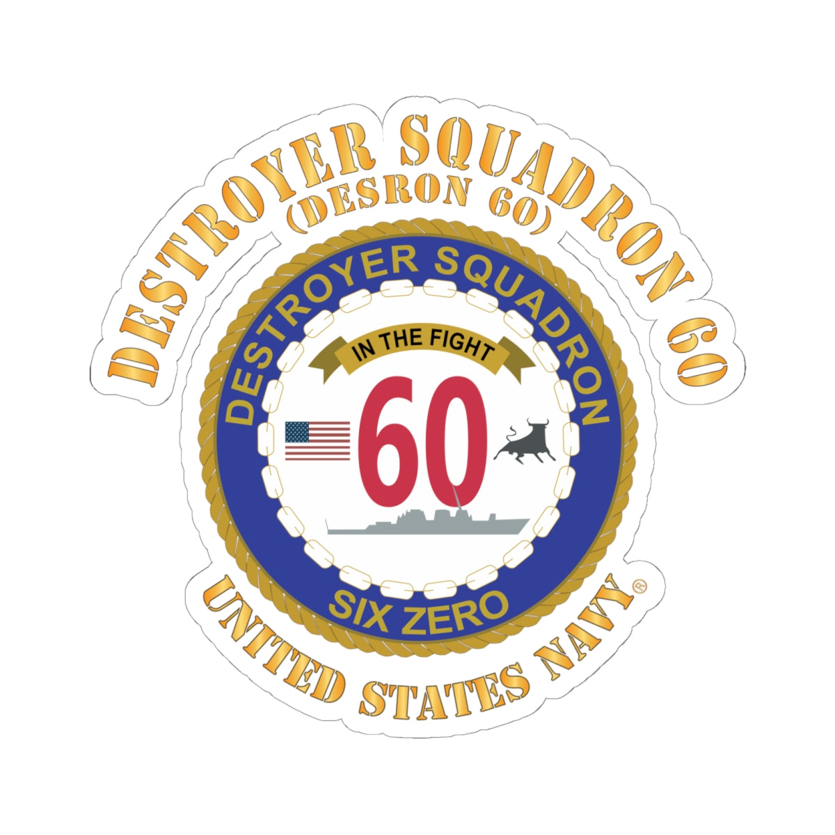Kiss-Cut Stickers - Navy - Destroyer Squadron 60