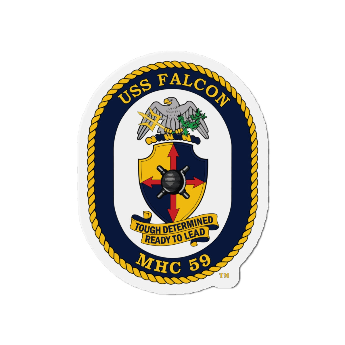 Die-Cut Magnet - Navy - USS Falcon (MHC-59) wo txt