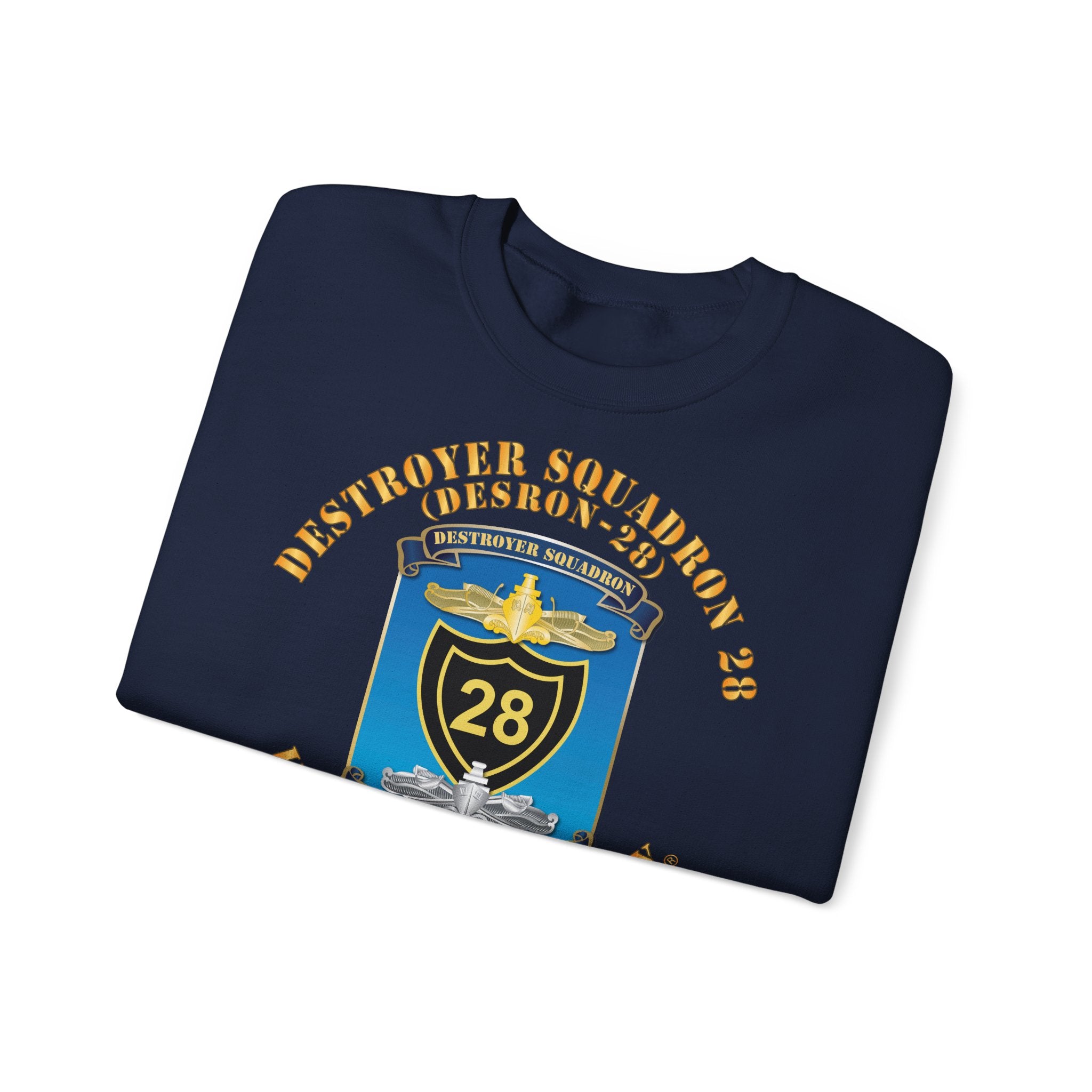 Unisex Heavy Blend™ Crewneck Sweatshirt - Navy - Destroyer Squadron 28 (DESRON-28)
