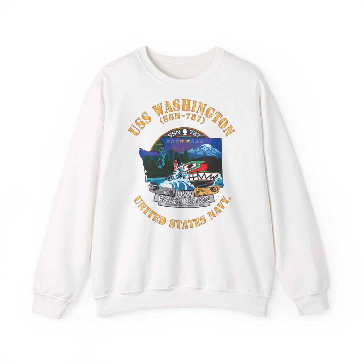 Unisex Heavy Blend™ Crewneck Sweatshirt -  Navy - USS Washington (SSN-787) X 300