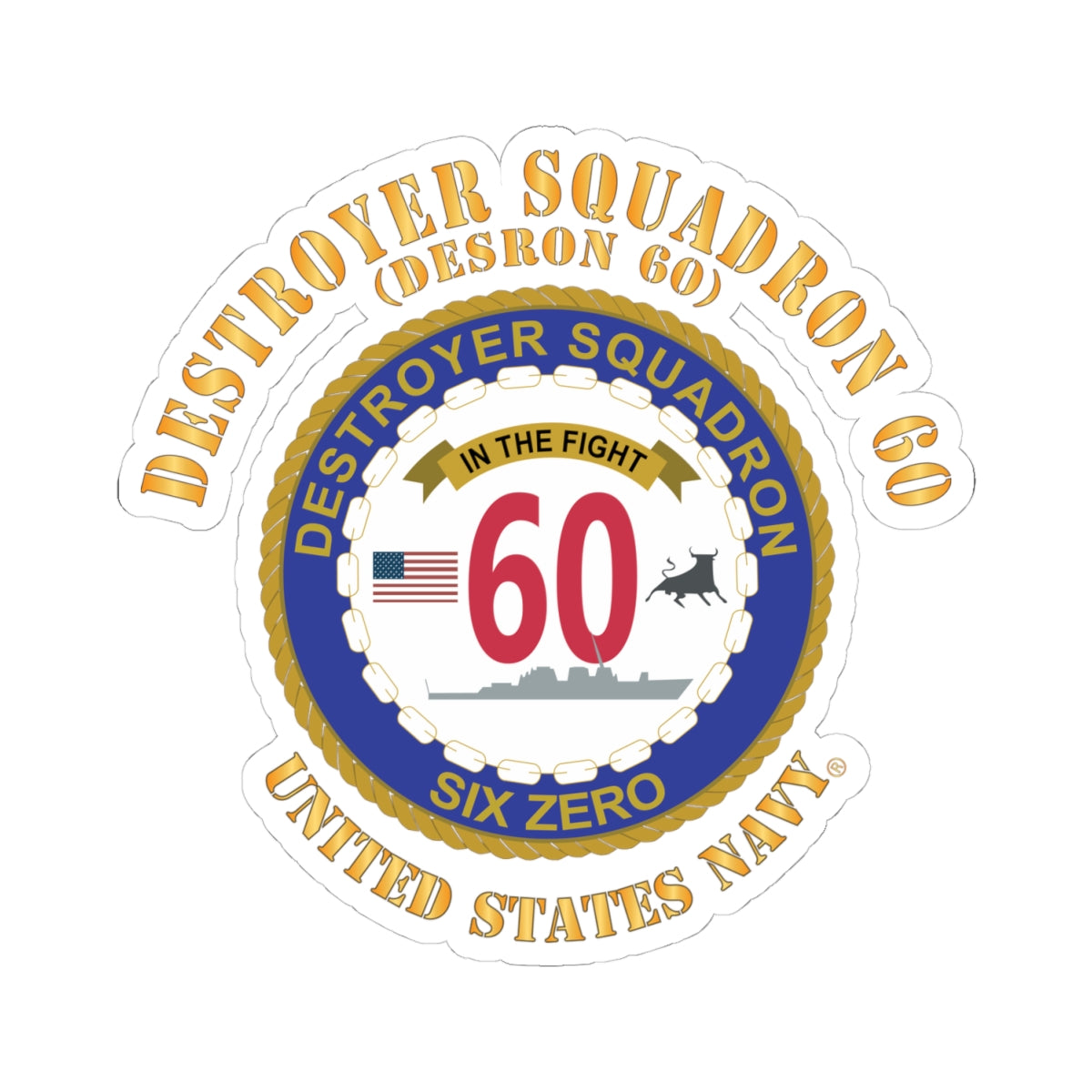 Kiss-Cut Stickers - Navy - Destroyer Squadron 60