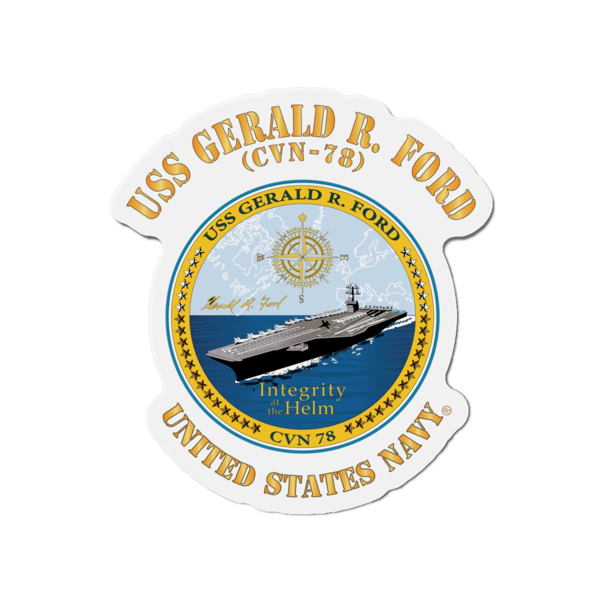 Die-Cut Magnet - Navy - USS Gerald R. Ford (CVN-78)
