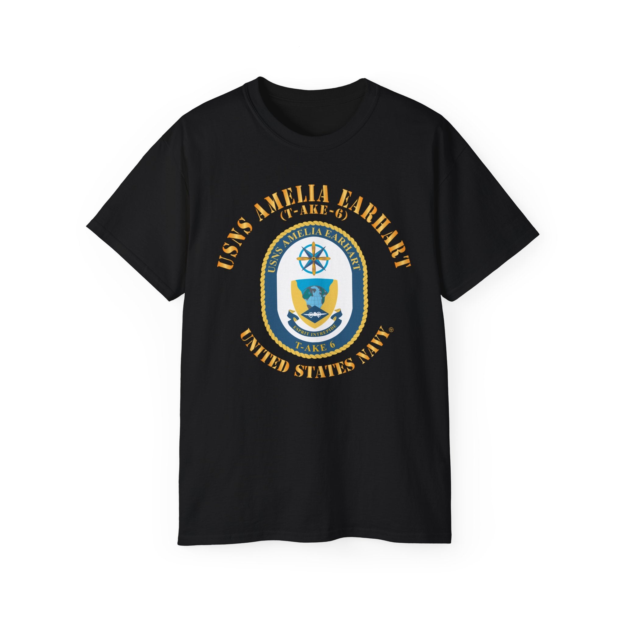 Unisex Ultra Cotton T-Shirt - Navy - USNS Amelia Earhart (T-AKE 6)