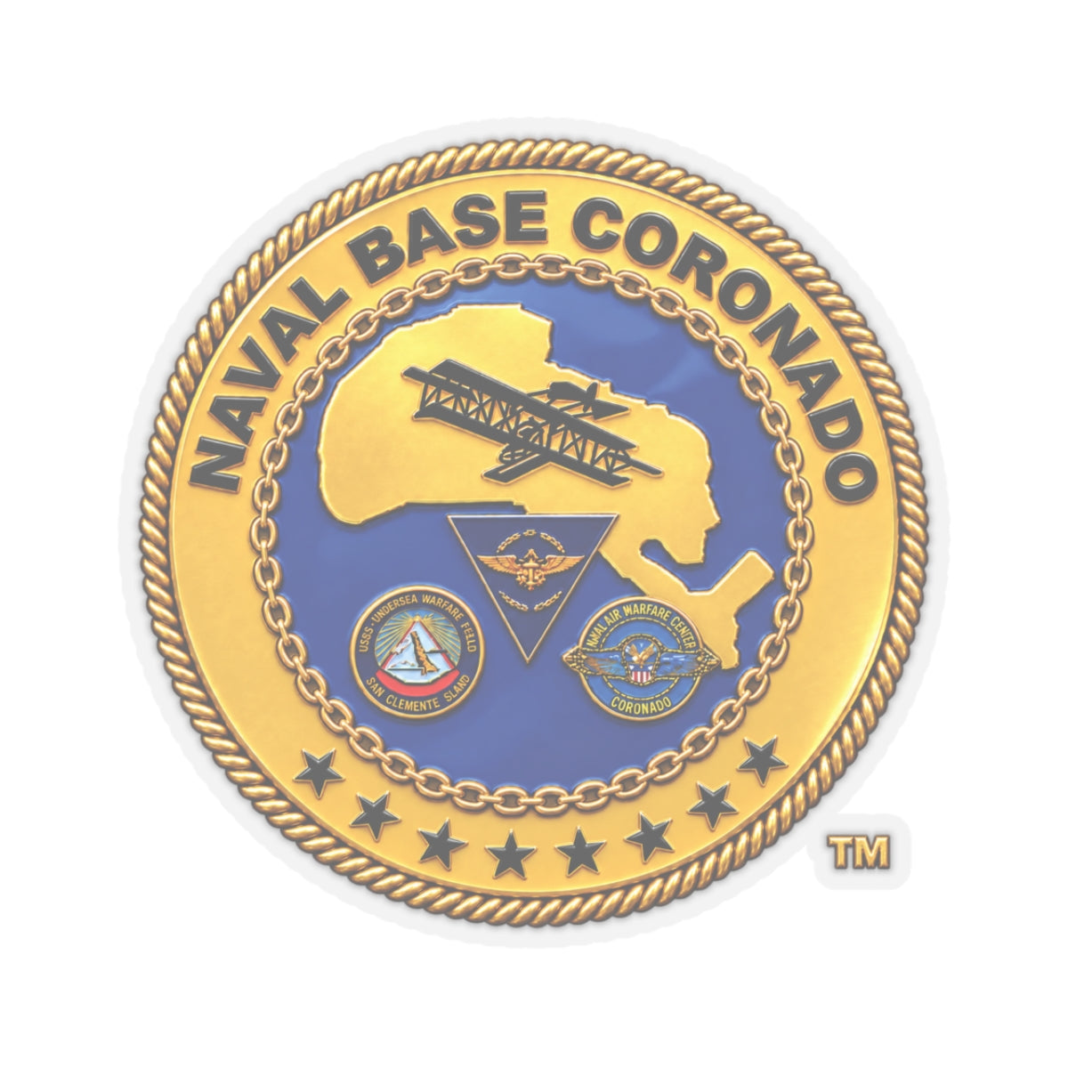Kiss-Cut Stickers - Navy - Naval Base Coronado - Crest - 3D - Enhanced