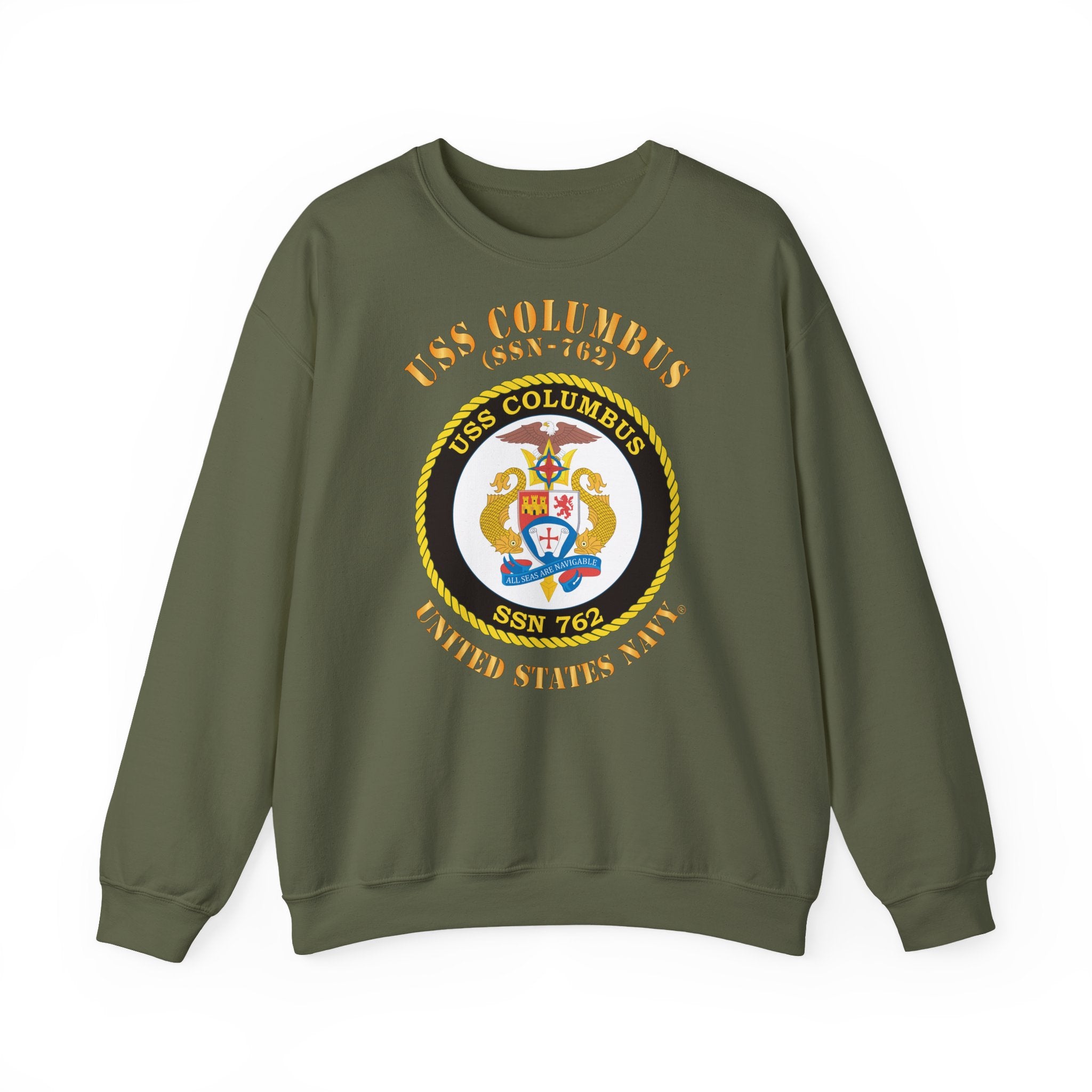 Unisex Heavy Blend™ Crewneck Sweatshirt - Navy - USS Columbus (SSN-762)