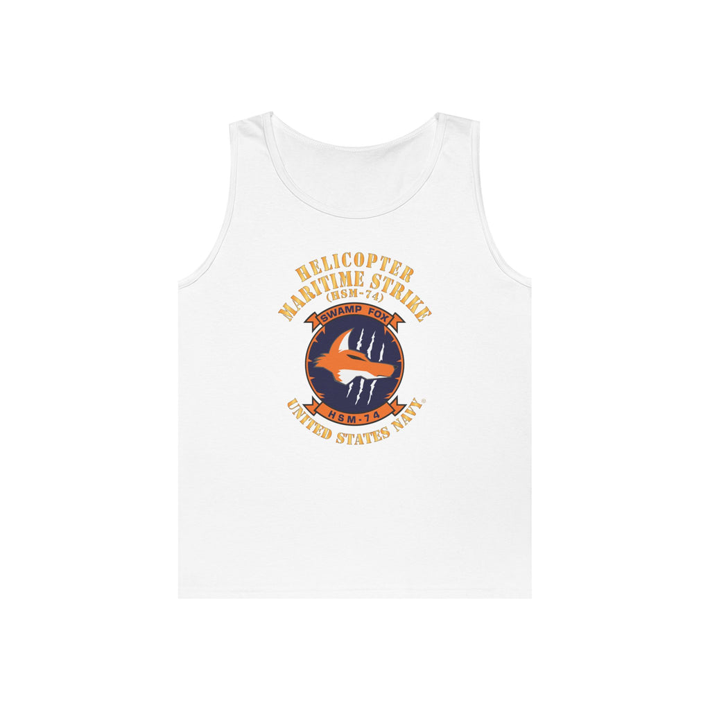 Unisex Heavy Cotton Tank Top - Navy - Helicopter Maritime Strike Seven Four (HSM-74)