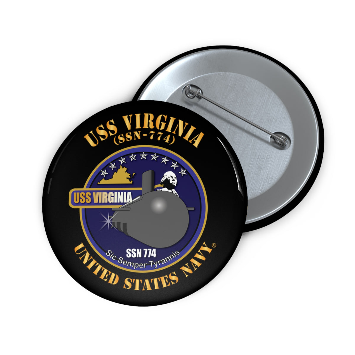 Pin Button - Navy - USS Virginia (SSN-774) X 300