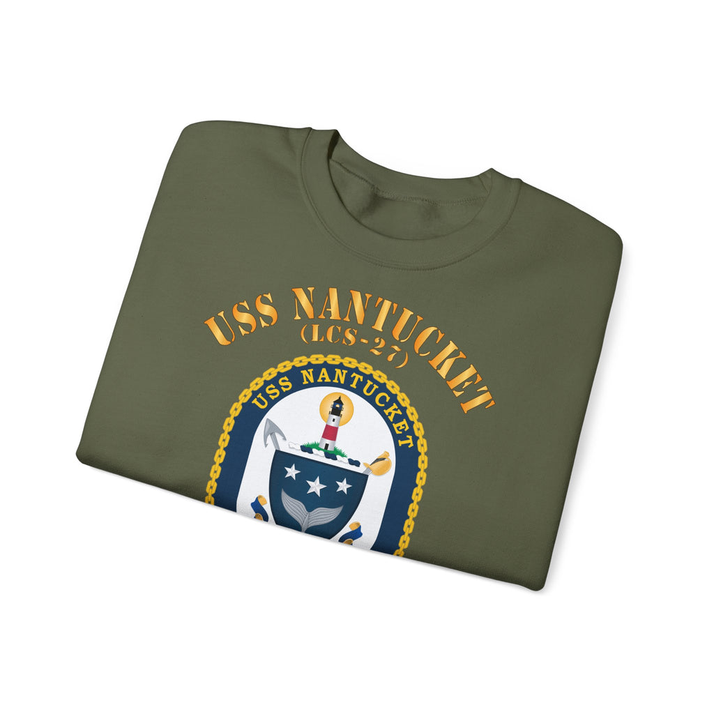 Unisex Heavy Blend™ Crewneck Sweatshirt - Navy - USS Nantucket (LCS-27)