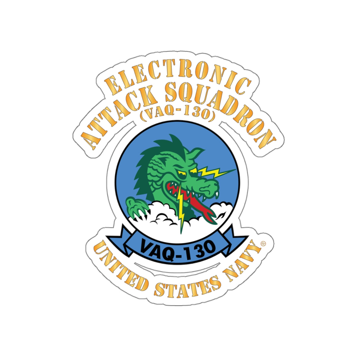 Die-Cut Vinyl Sticker - Navy - Electronic Attack Squadron 130 (VAQ-130)