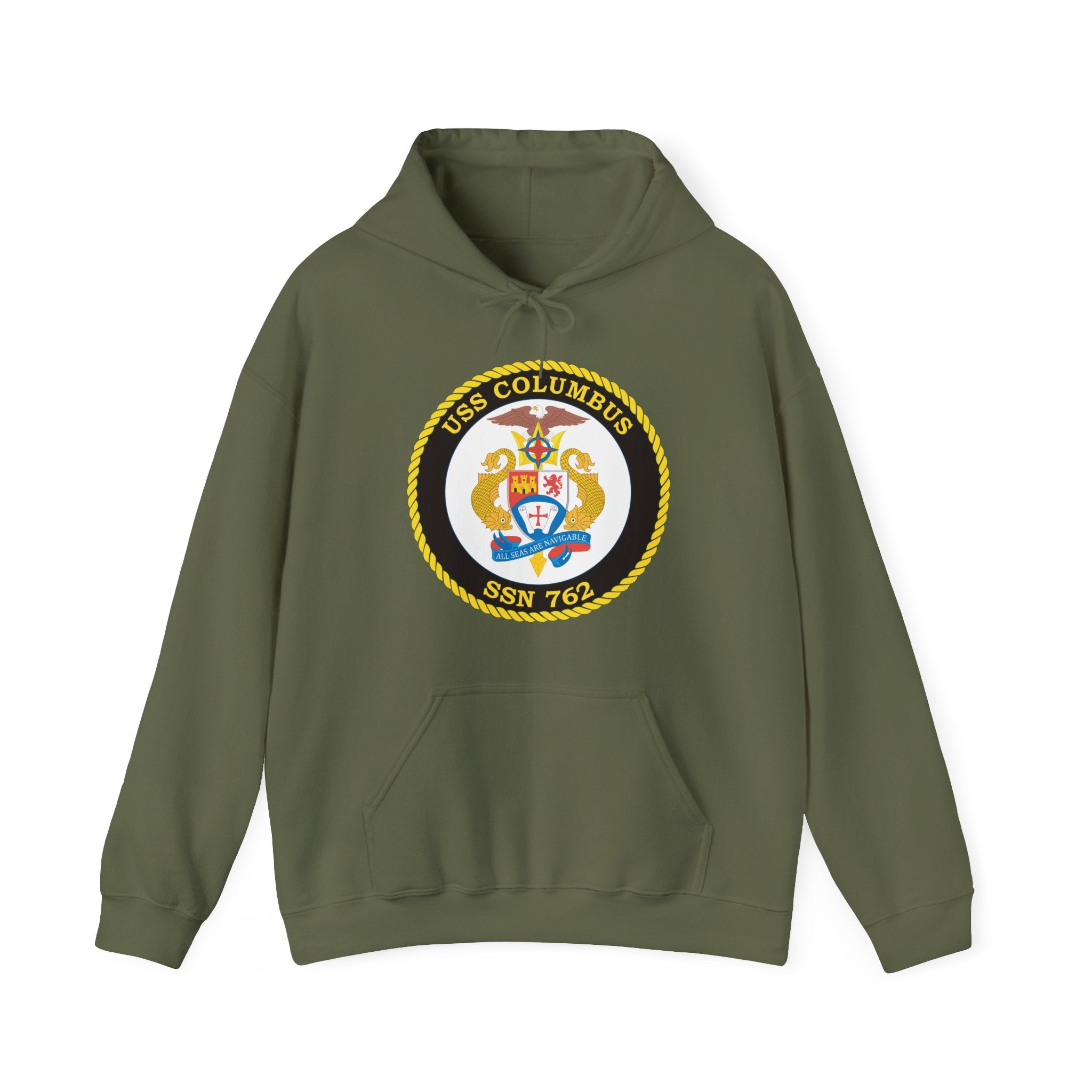 Unisex Heavy Blend™ Hoodies - Navy - USS Columbus (SSN-762) wo txt
