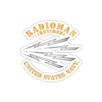 Die-Cut Vinyl Sticker - Navy - Rate - Radioman (RM) - Retired