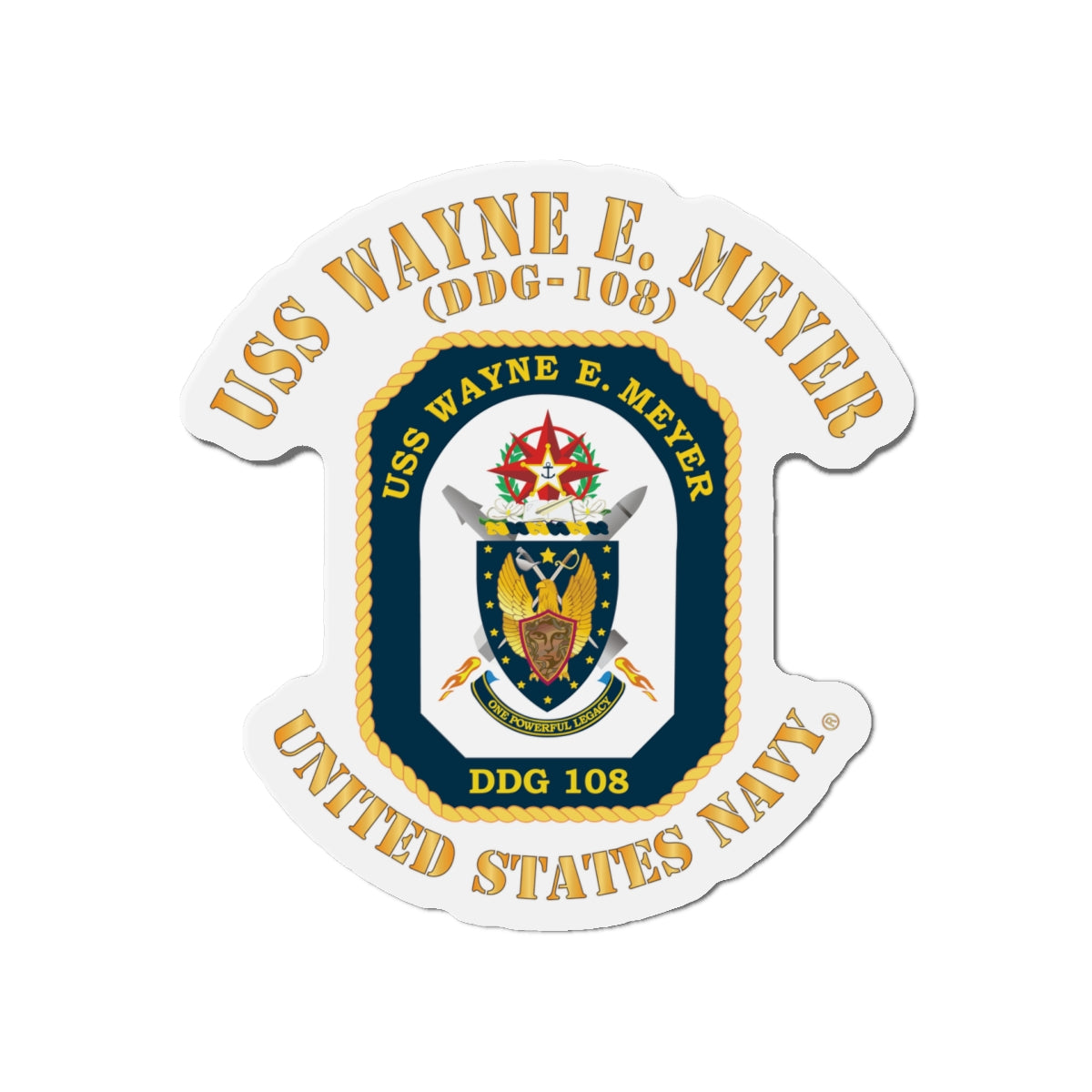 Die-Cut Magnet - Navy - USS Wayne E. Meyer (DDG-108) X 300