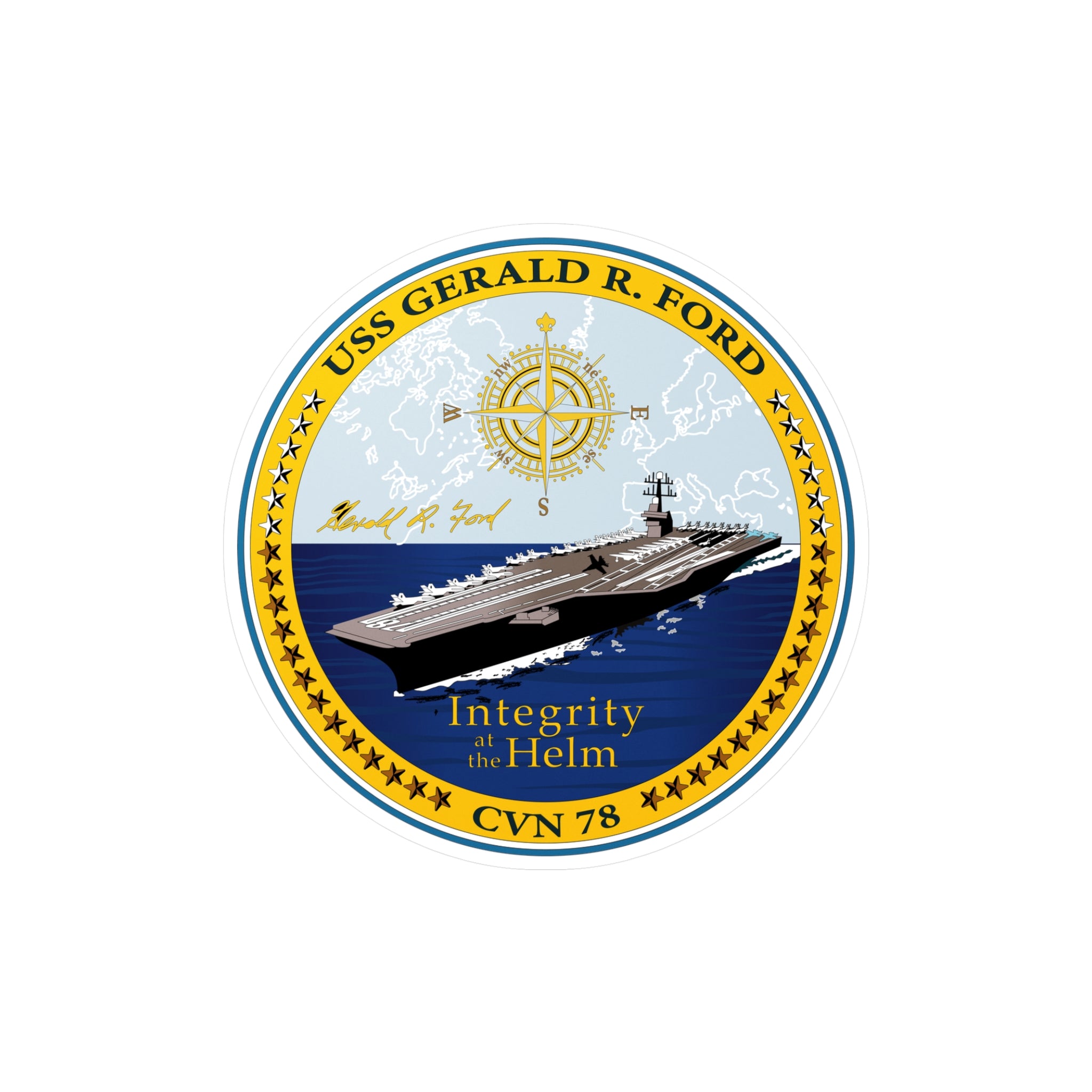Kiss-Cut Vinyl Decal - Navy - USS Gerald R. Ford (CVN-78) wo txt