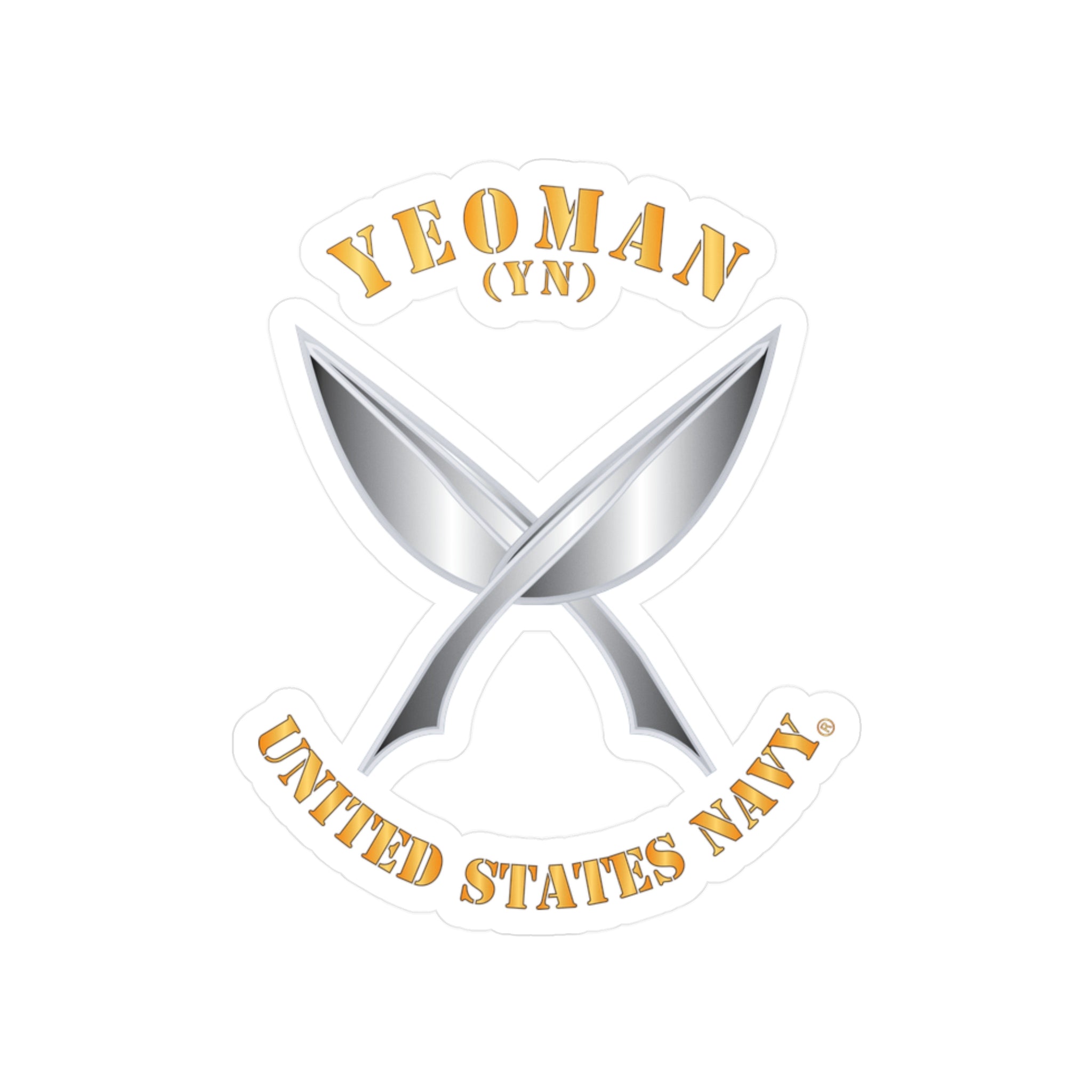 Kiss-Cut Vinyl Decal - Navy - Rate - Yeoman (YN)