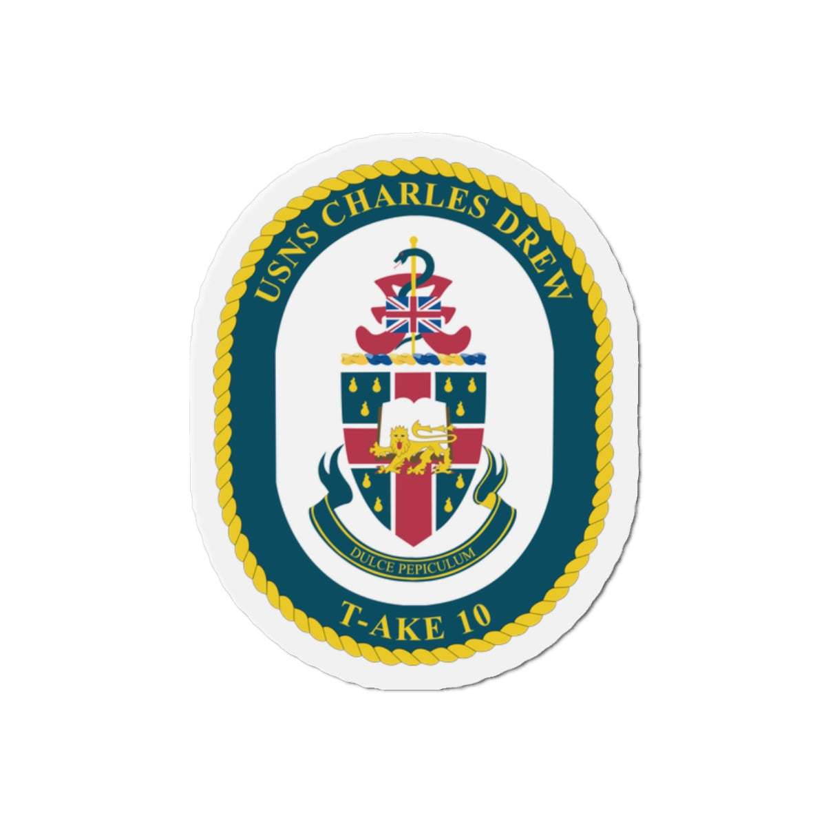 Die-Cut Magnet - Navy - USNS Charles Drew (T-AKE 10) wo txt