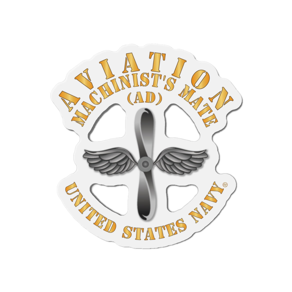 Die-Cut Magnet - Navy - Rate - Aviation Machinist's Mate (AD)