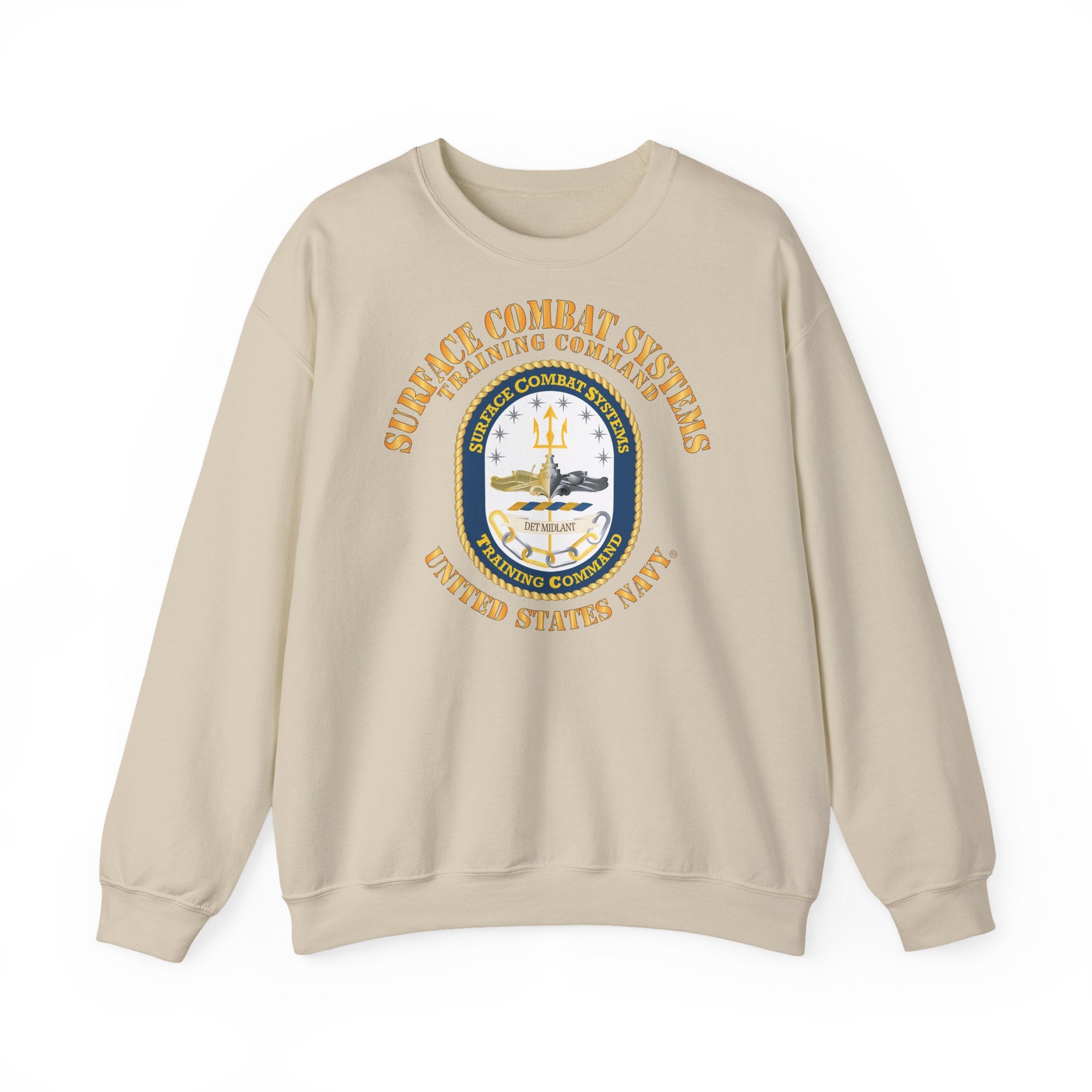 Unisex Heavy Blend™ Crewneck Sweatshirt - Navy - Surface Combat Systems Training Command - DET MIDLANT