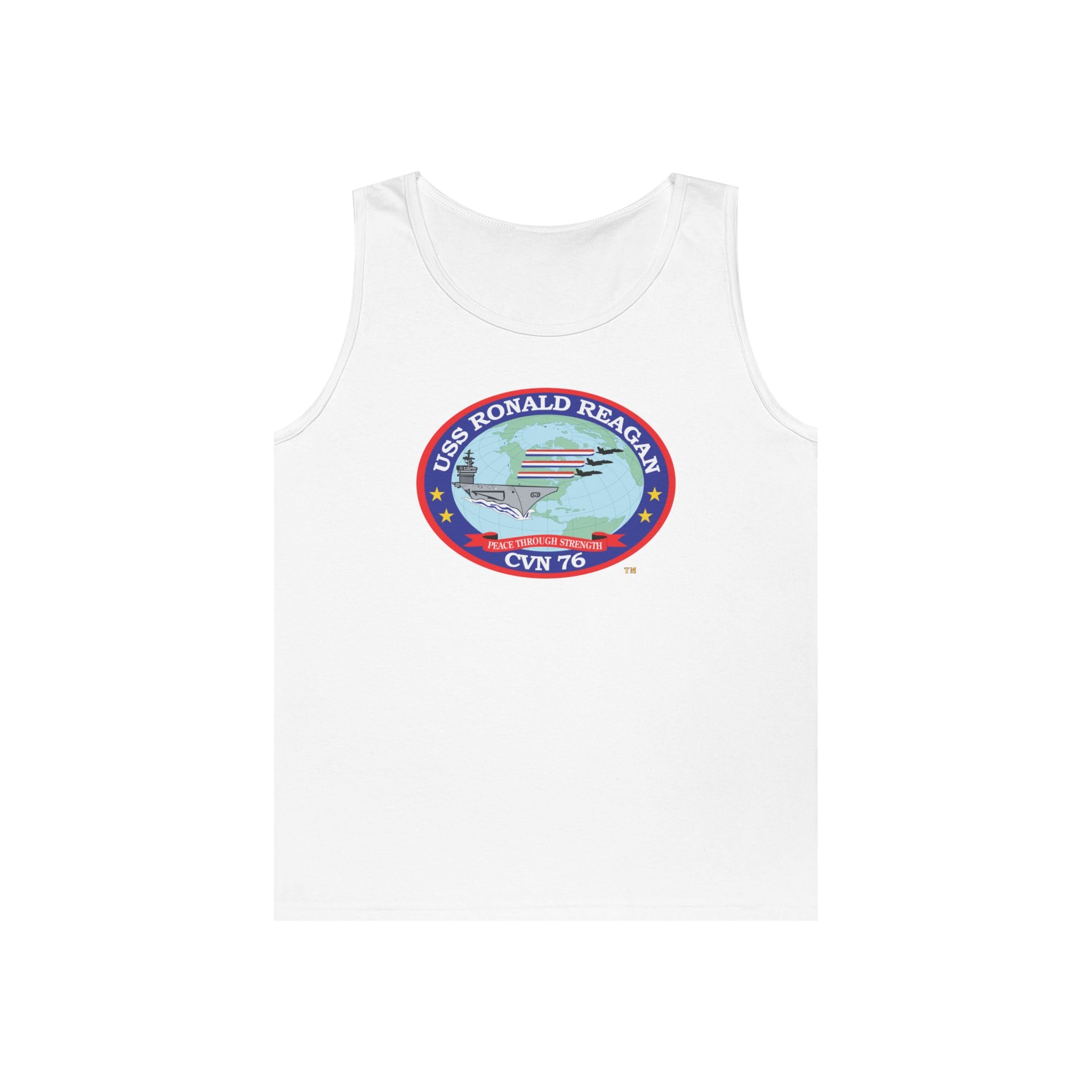 Unisex Heavy Cotton Tank Top - Navy - USS Ronald Reagan (CVN-76) wo txt X 300