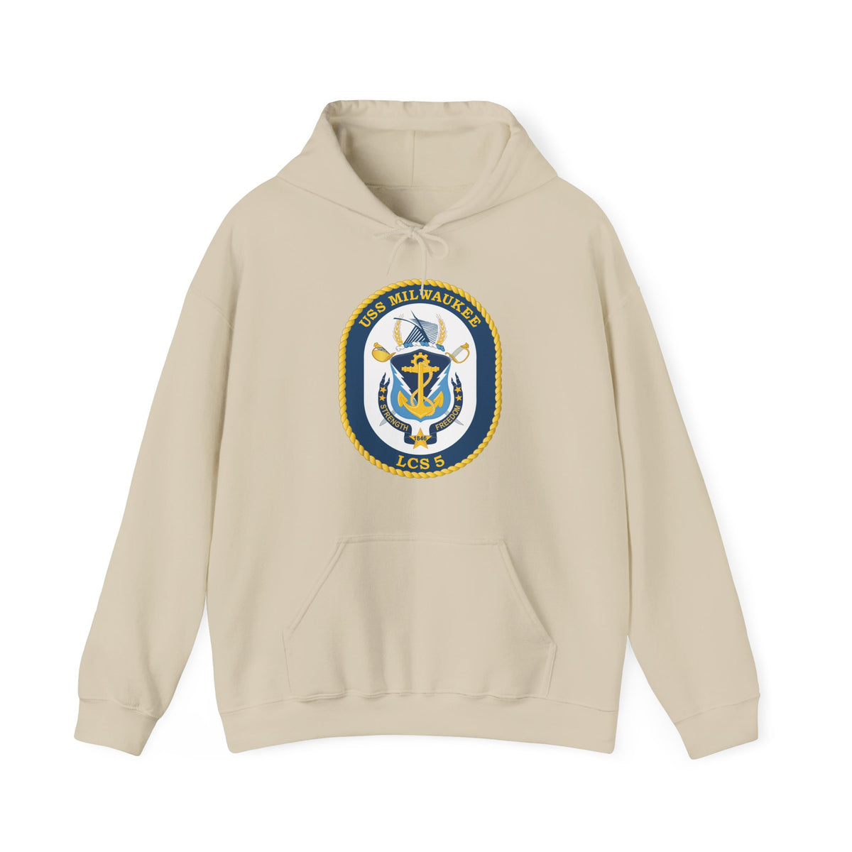 Unisex Heavy Blend™ Hoodies - Navy - USS Milwaukee (LCS-5) wo Txt X 300