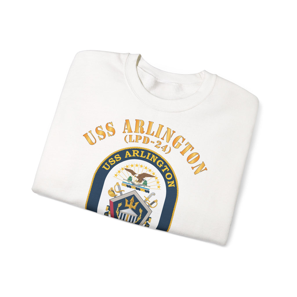 Unisex Heavy Blend™ Crewneck Sweatshirt - Navy - USS Arlington (LPD-24)