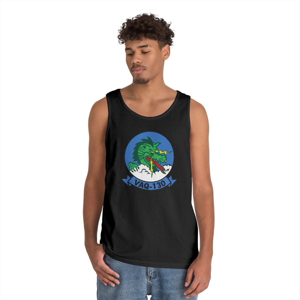 Unisex Heavy Cotton Tank Top - Navy - Electronic Attack Squadron 130 (VAQ-130) wo txt