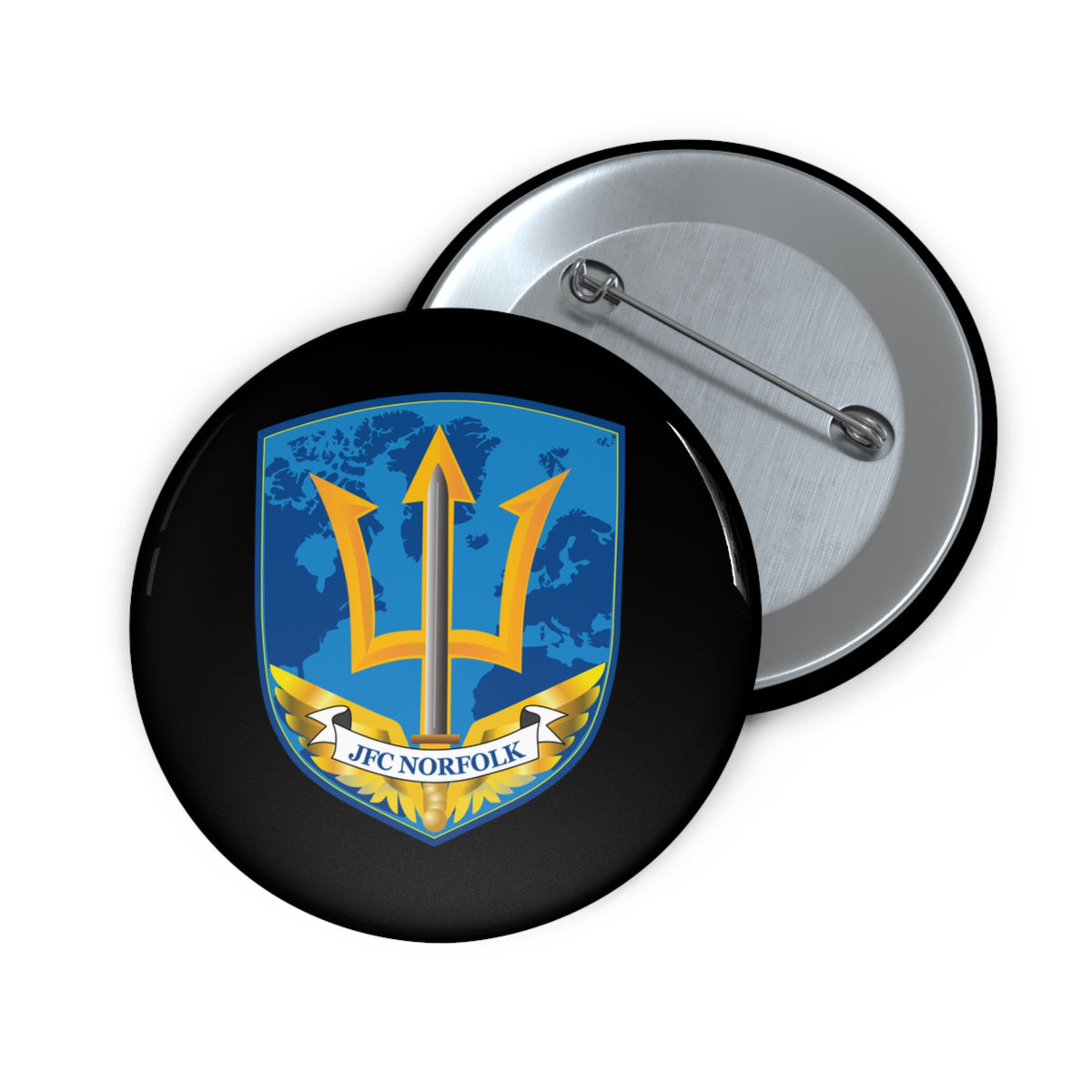 Custom Pin Button - Navy - Joint Force Command - Norfolk wo Txt X 300