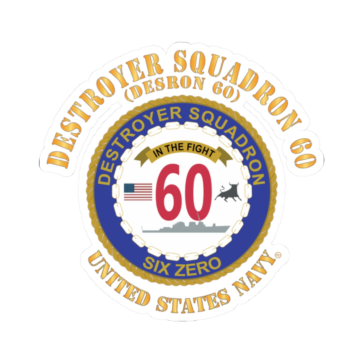 Kiss-Cut Stickers - Navy - Destroyer Squadron 60