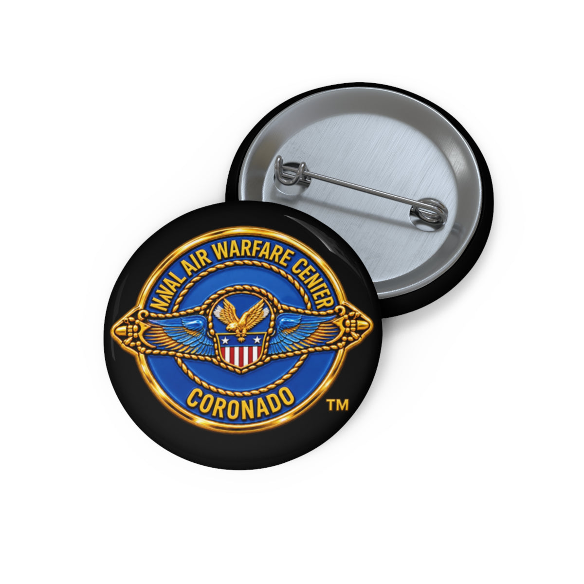 Pin Button - Navy - Naval Air Warfare Center - Coronado - Crest - 3D - Enhanced