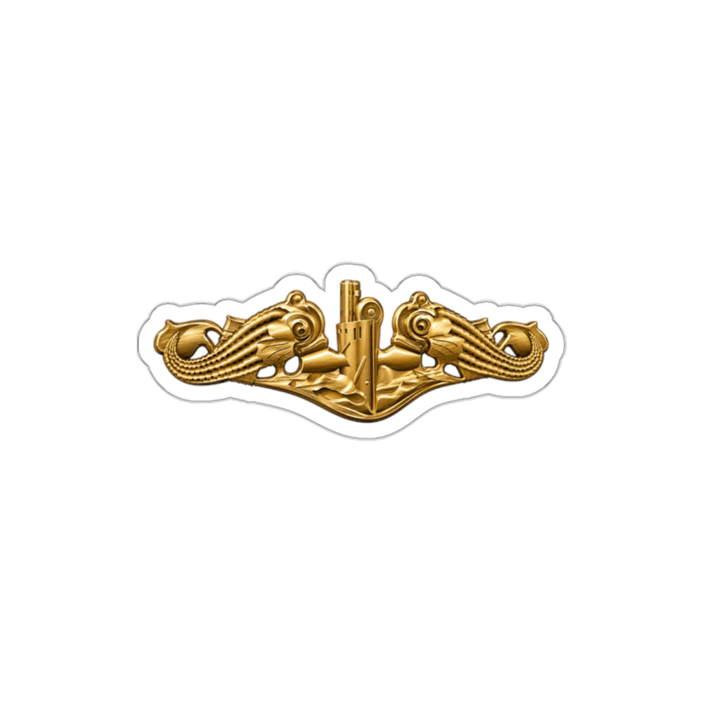 Die-Cut Vinyl Sticker - Navy - Badge - Submarine Warfare wo txt - Officer - 3D - Enhanced