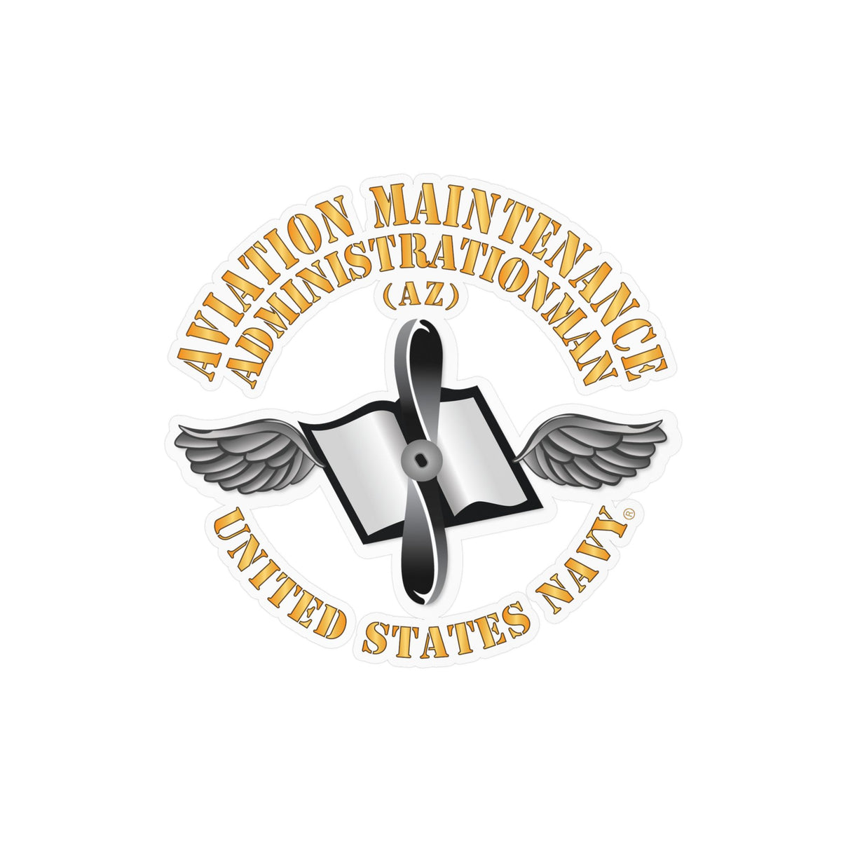 Kiss-Cut Vinyl Decal - Navy - Rate - Aviation Maintenance Administrationman (AZ)