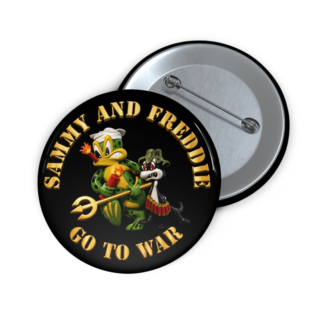 Pin Button - Navy - SOF - Sammy - Freddie - Go to War - 3D - Enhanced