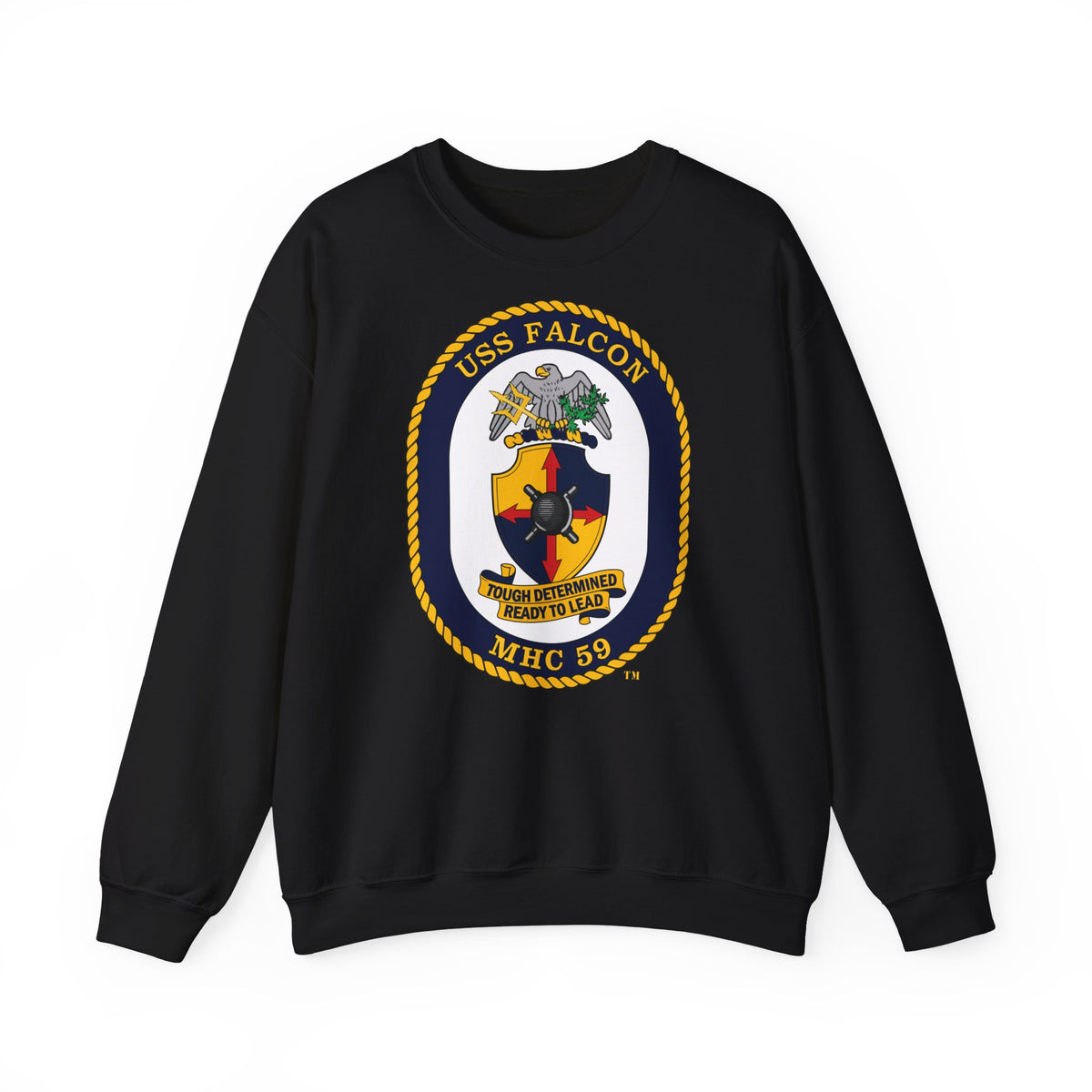 Unisex Heavy Blend™ Crewneck Sweatshirt - Navy - USS Falcon (MHC-59) wo txt