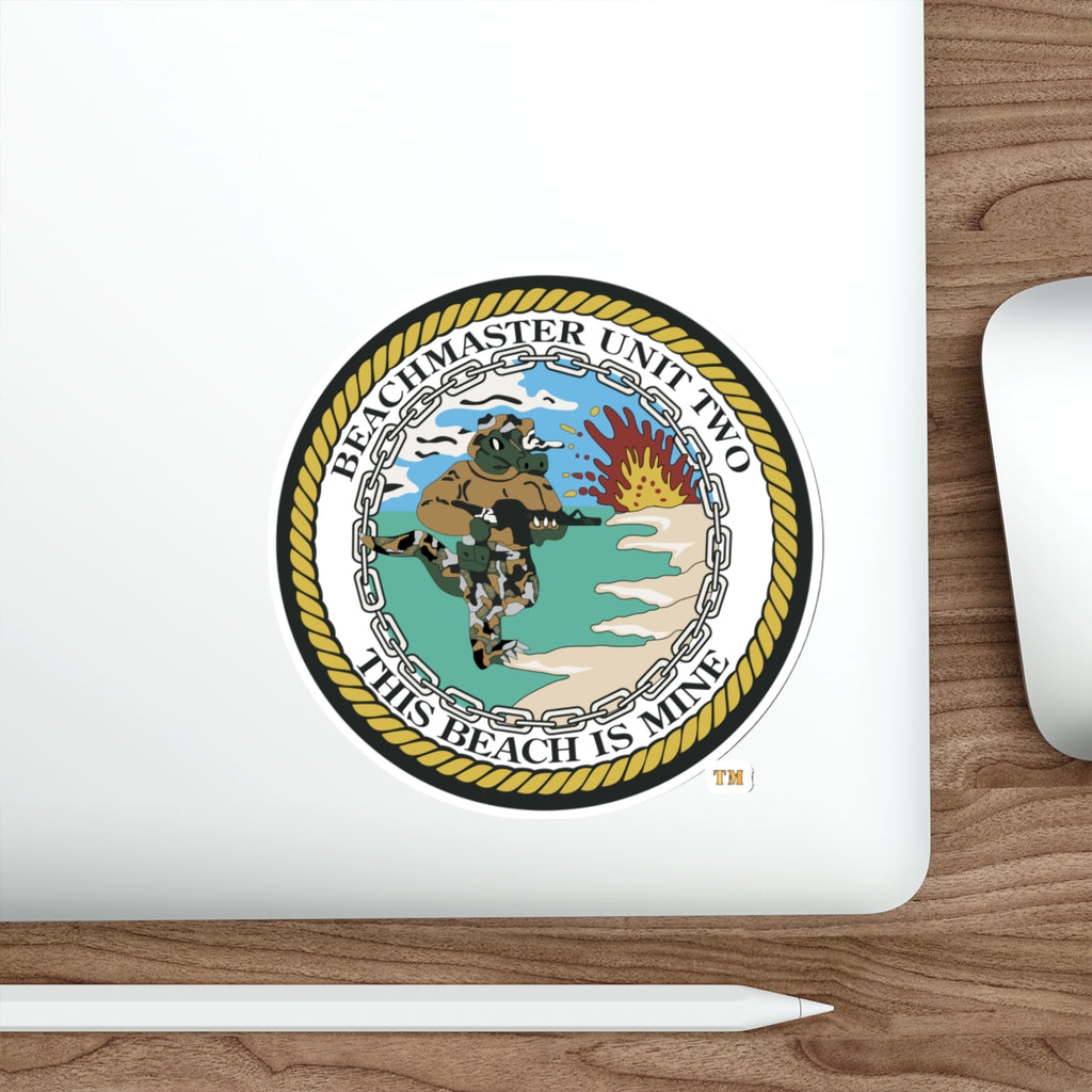 Die-Cut Vinyl Sticker - Navy - Beachmaster Unit Two (BMU-2) wo txt X 300