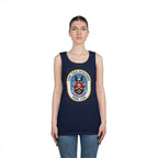 Unisex Heavy Cotton Tank Top - Navy - USS Ted Stevens (DDG-128) wo txt